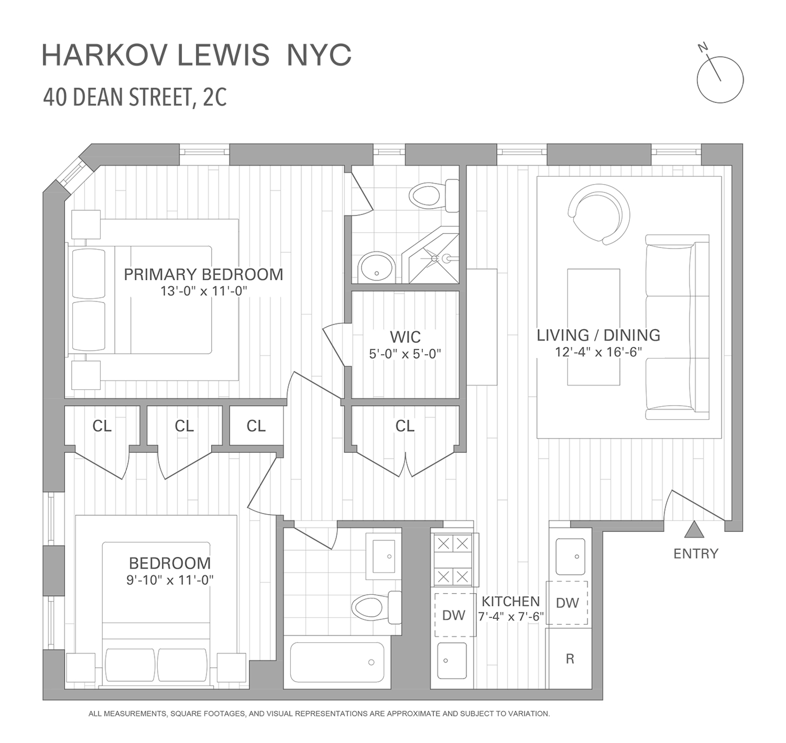 Floorplan for 40 Dean Street, 2C