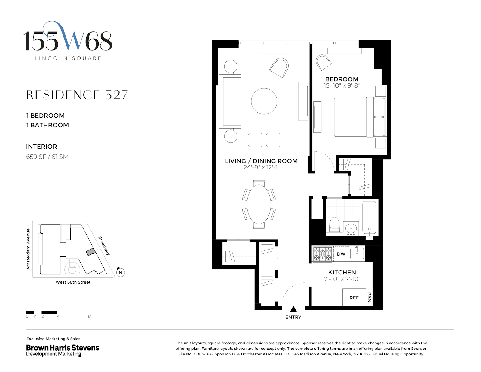 Floorplan for 155 West 68th Street, 327