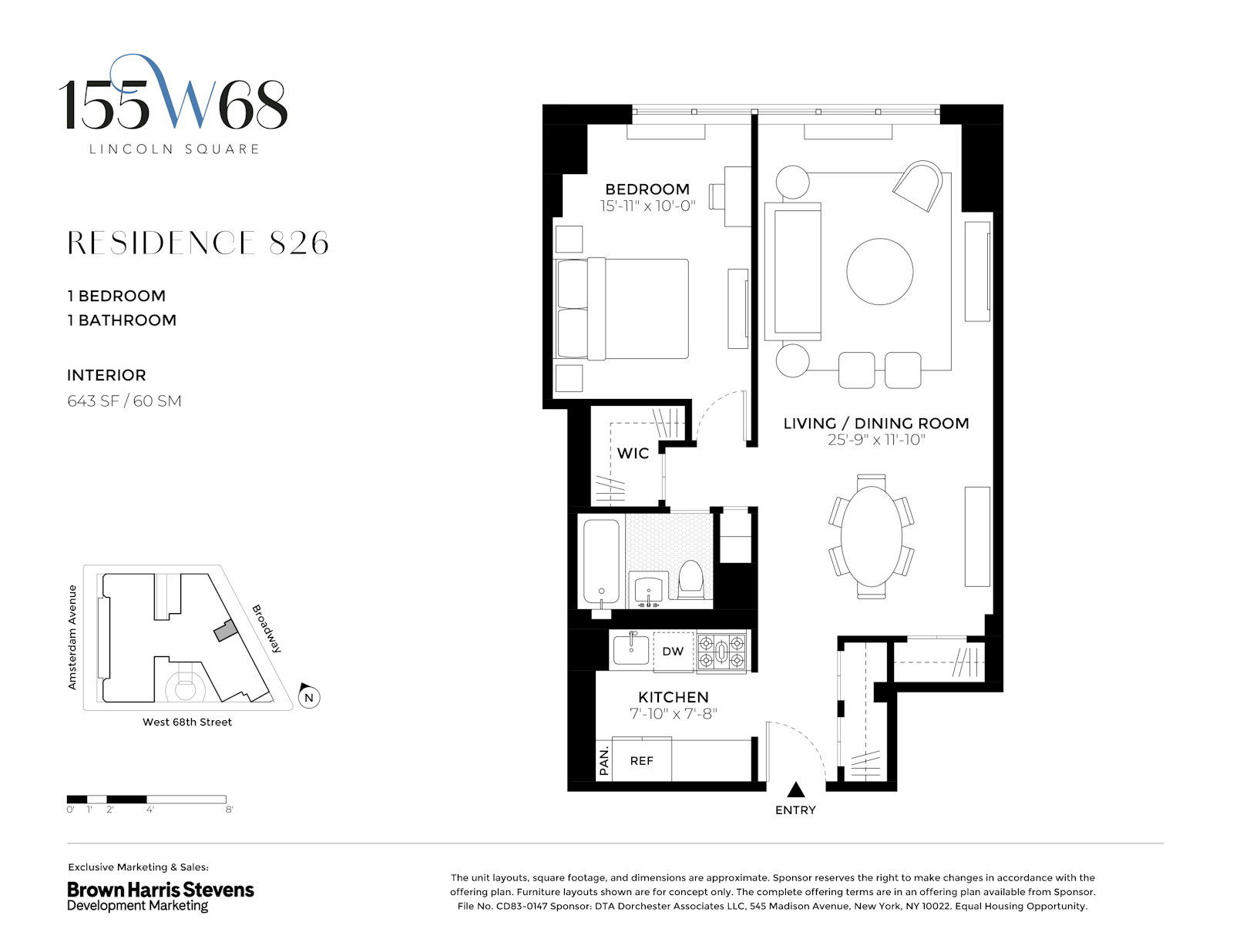 Floorplan for 155 West 68th Street, 826