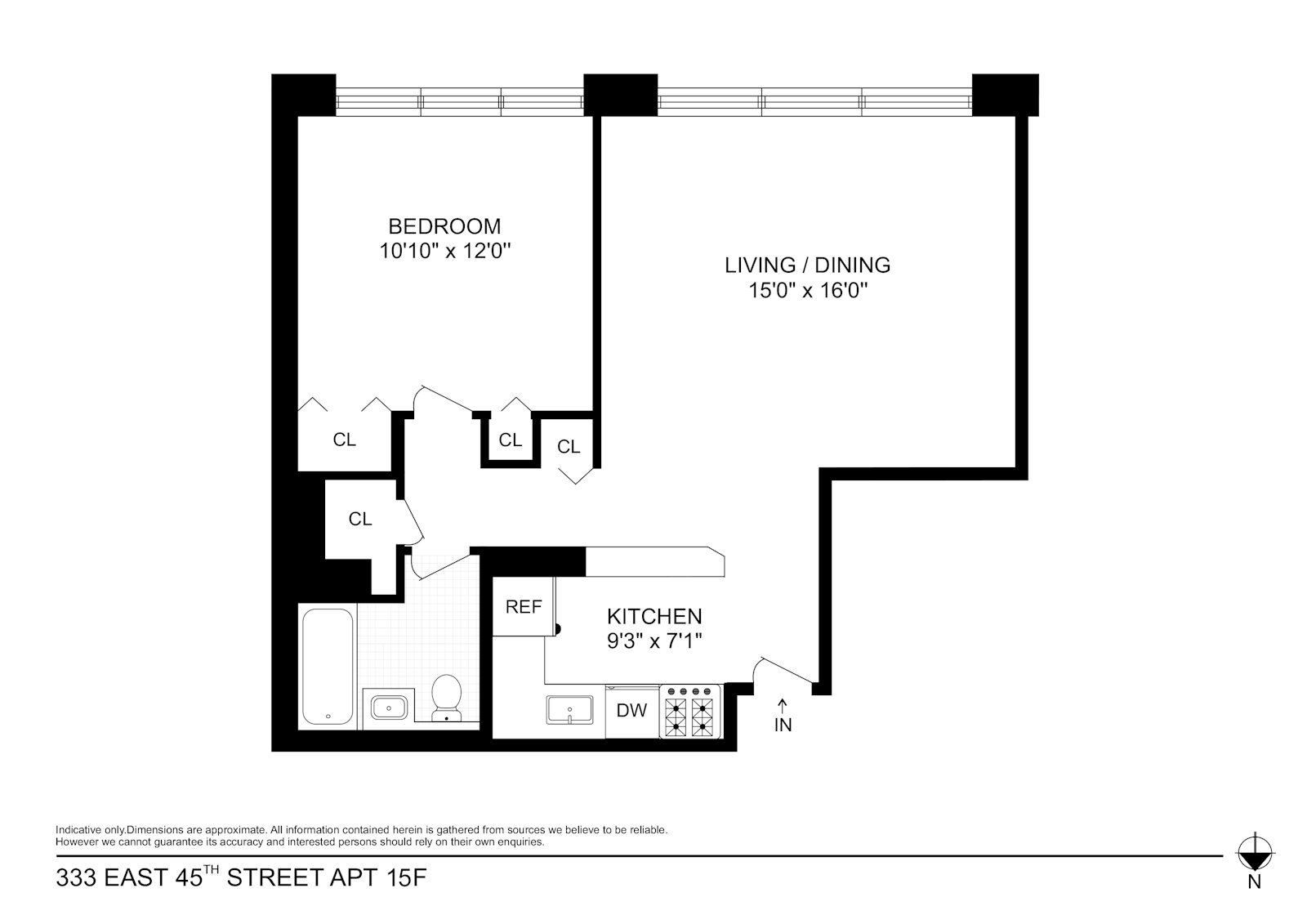 Floorplan for 333 East 45th Street, 15F
