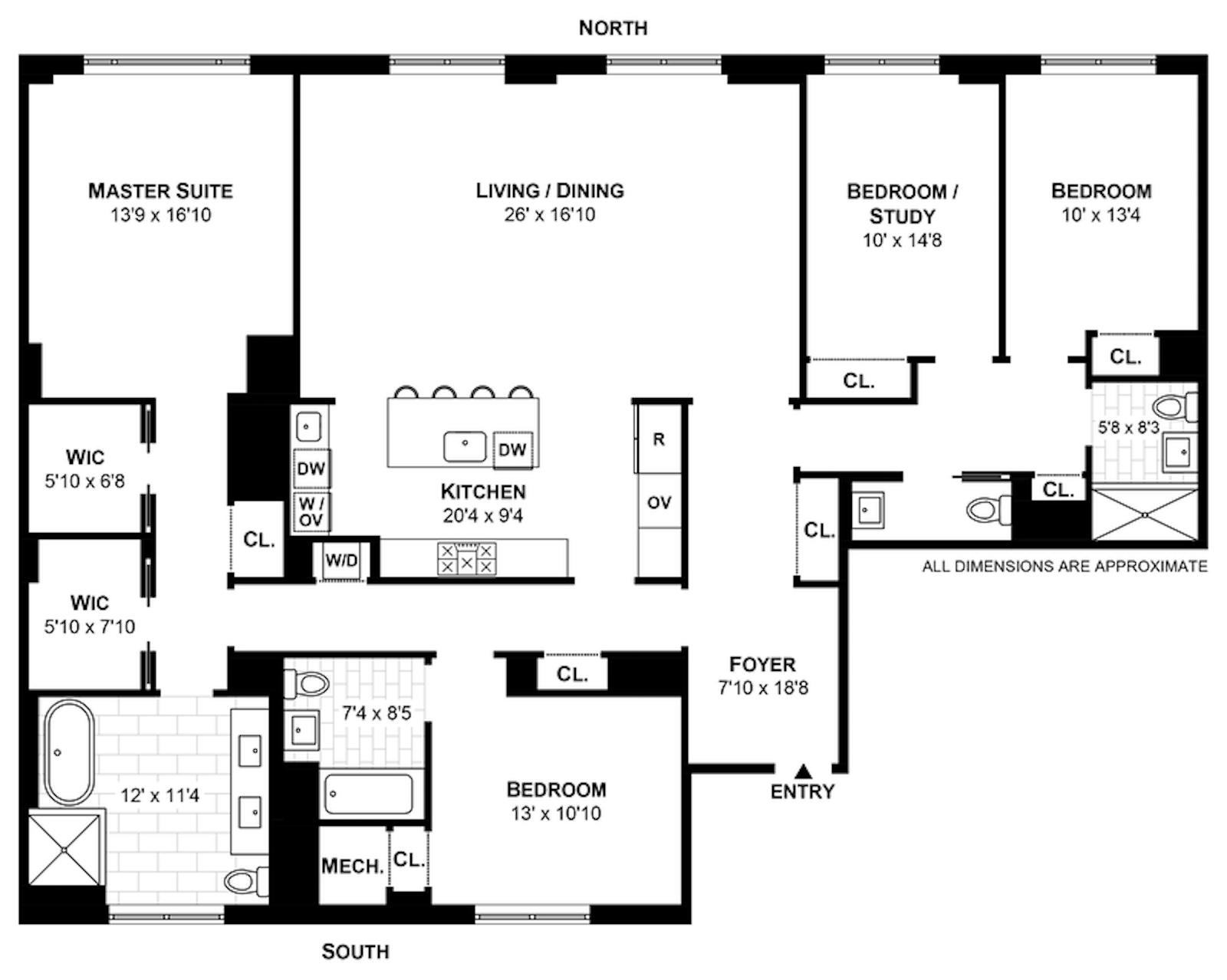 Floorplan for 250 West 81st Street, 10B