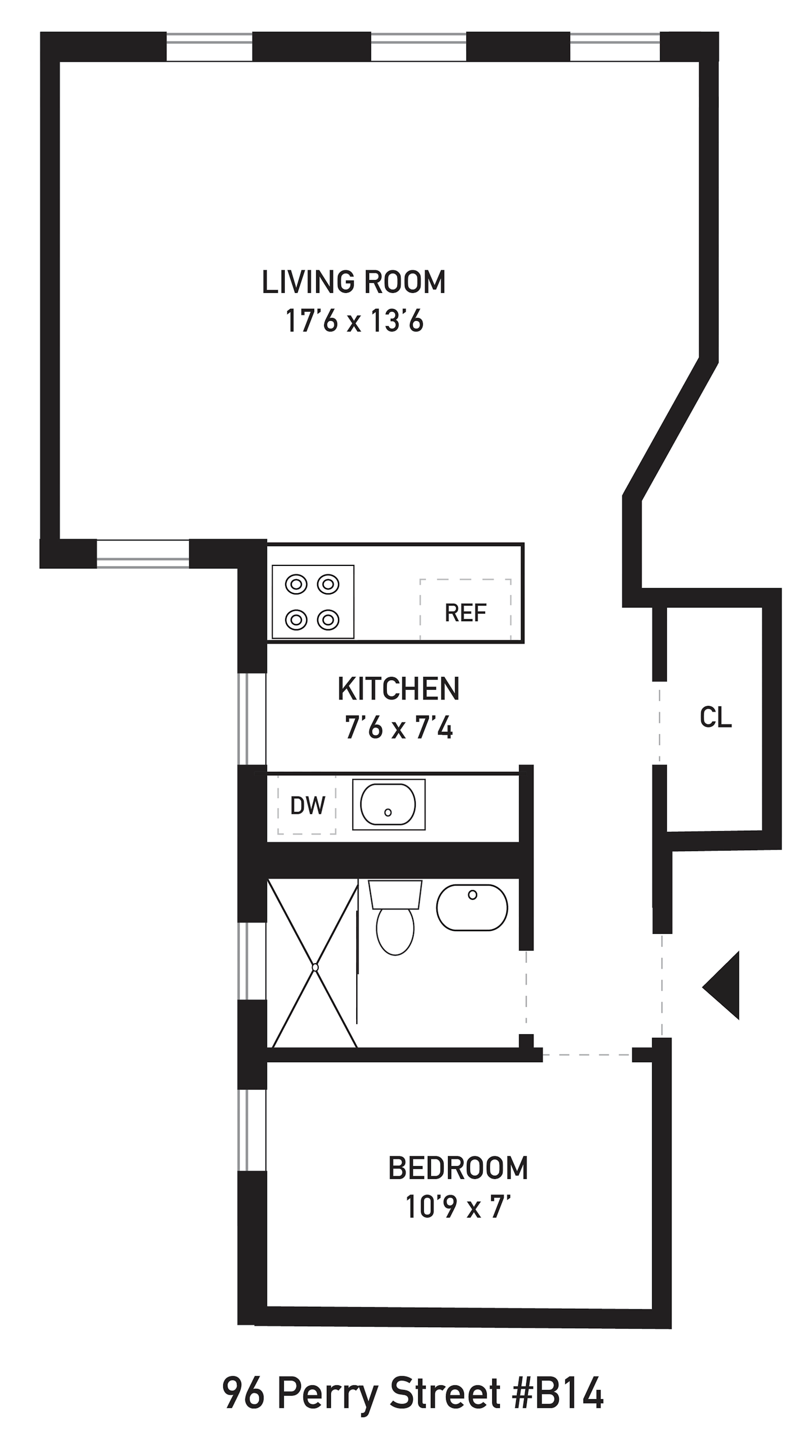 Floorplan for 96 Perry Street, B14