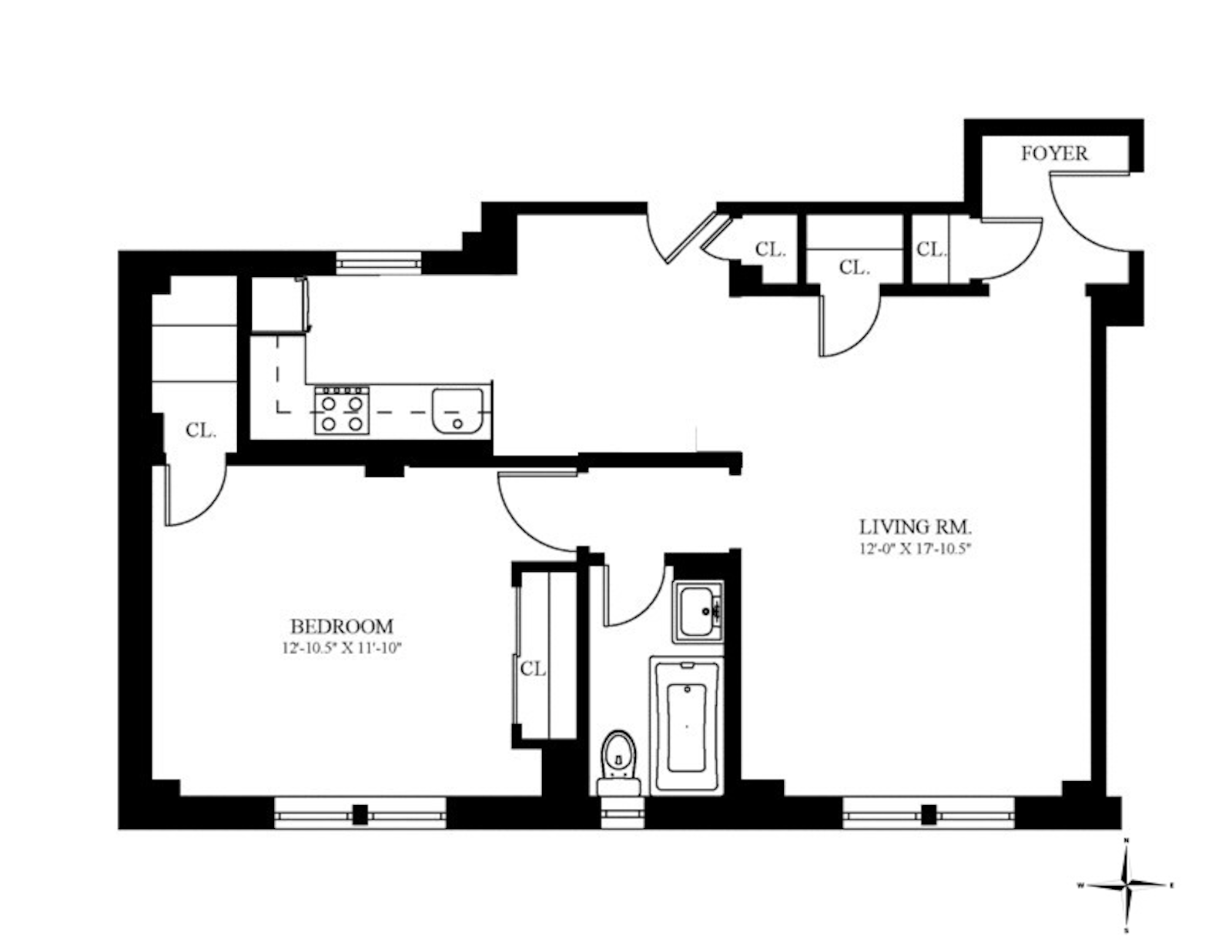 Floorplan for 134 West 93rd Street, 2A
