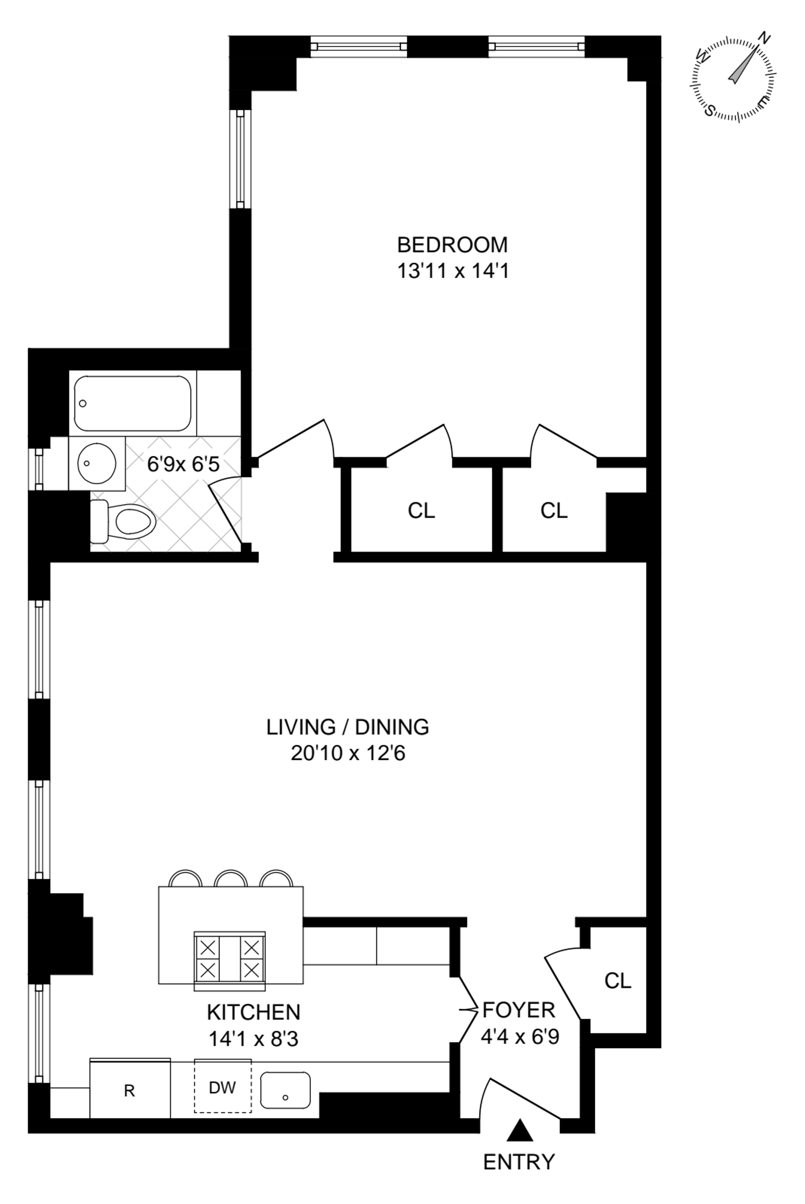 Floorplan for 136 Waverly Place, 5E