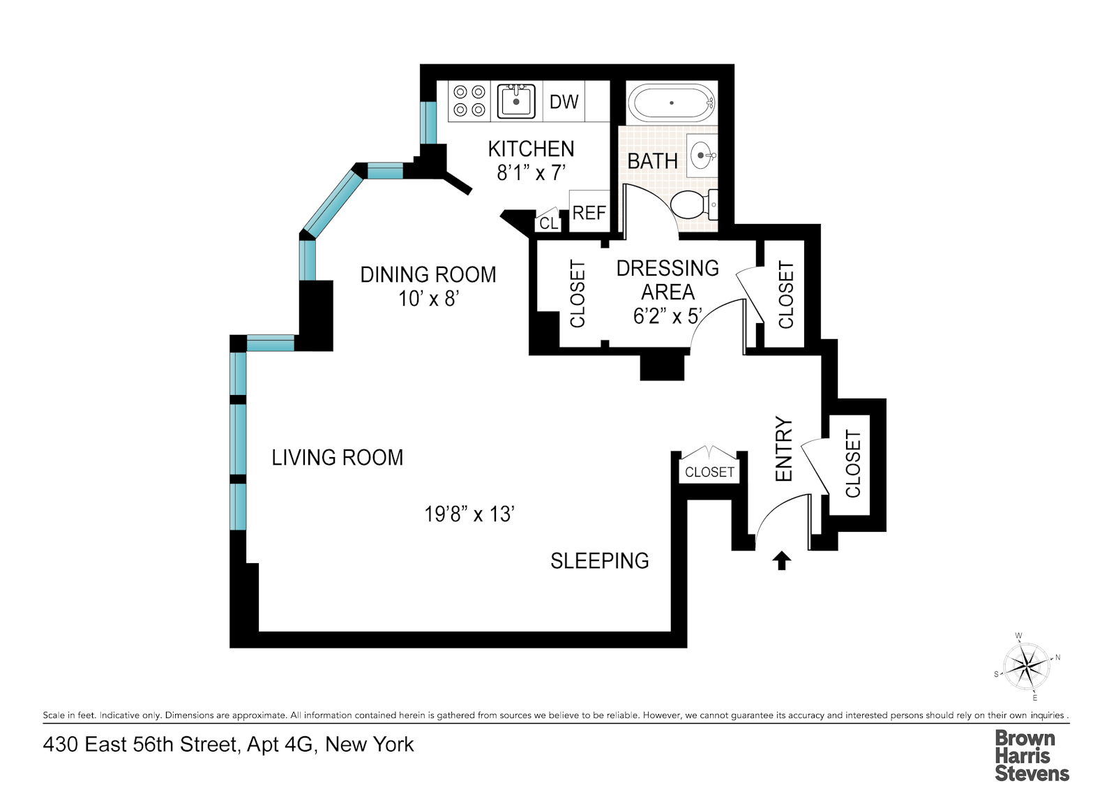 Floorplan for 430 East 56th Street, 4G