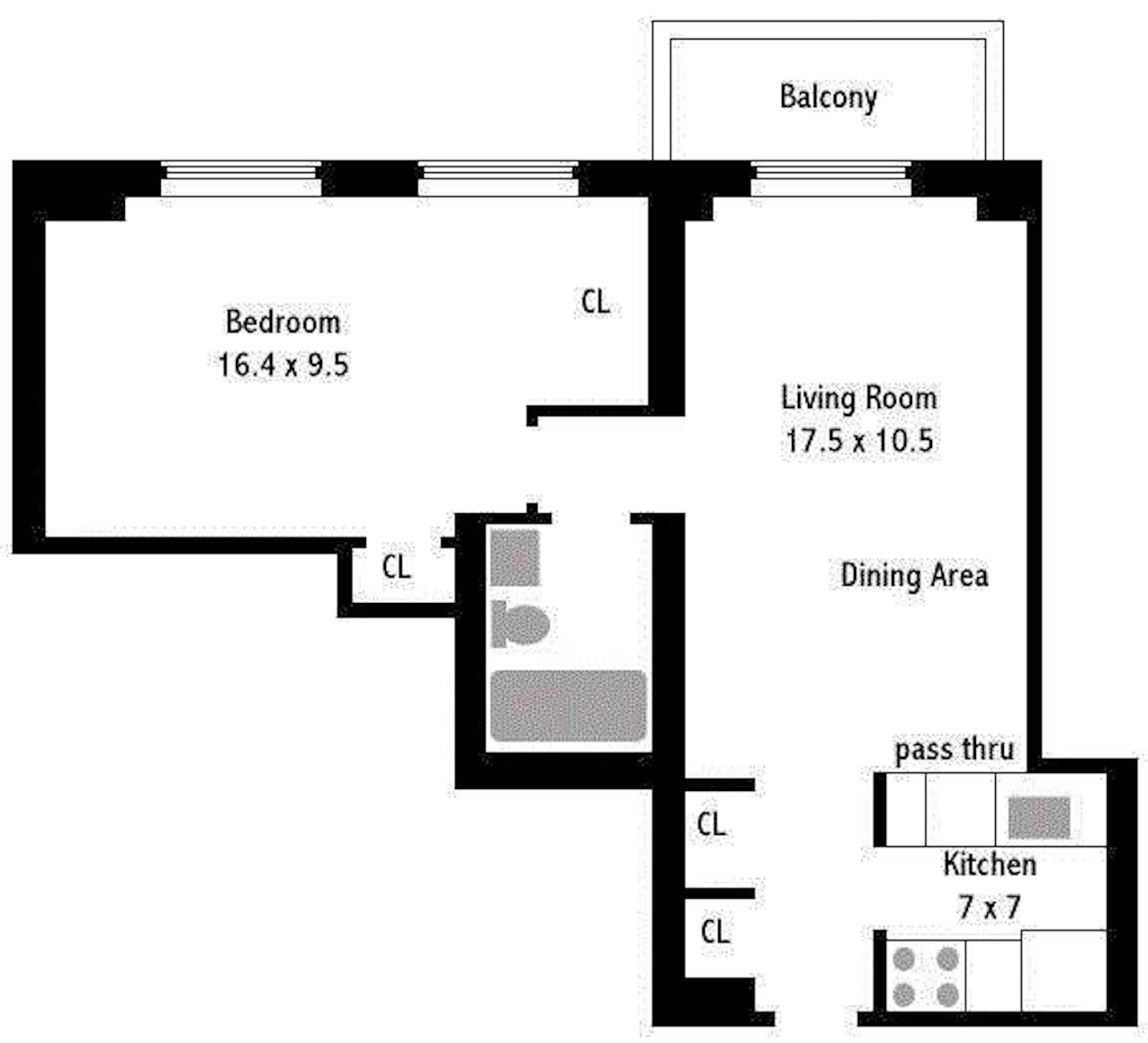 Floorplan for 350 West 14th Street, 7A