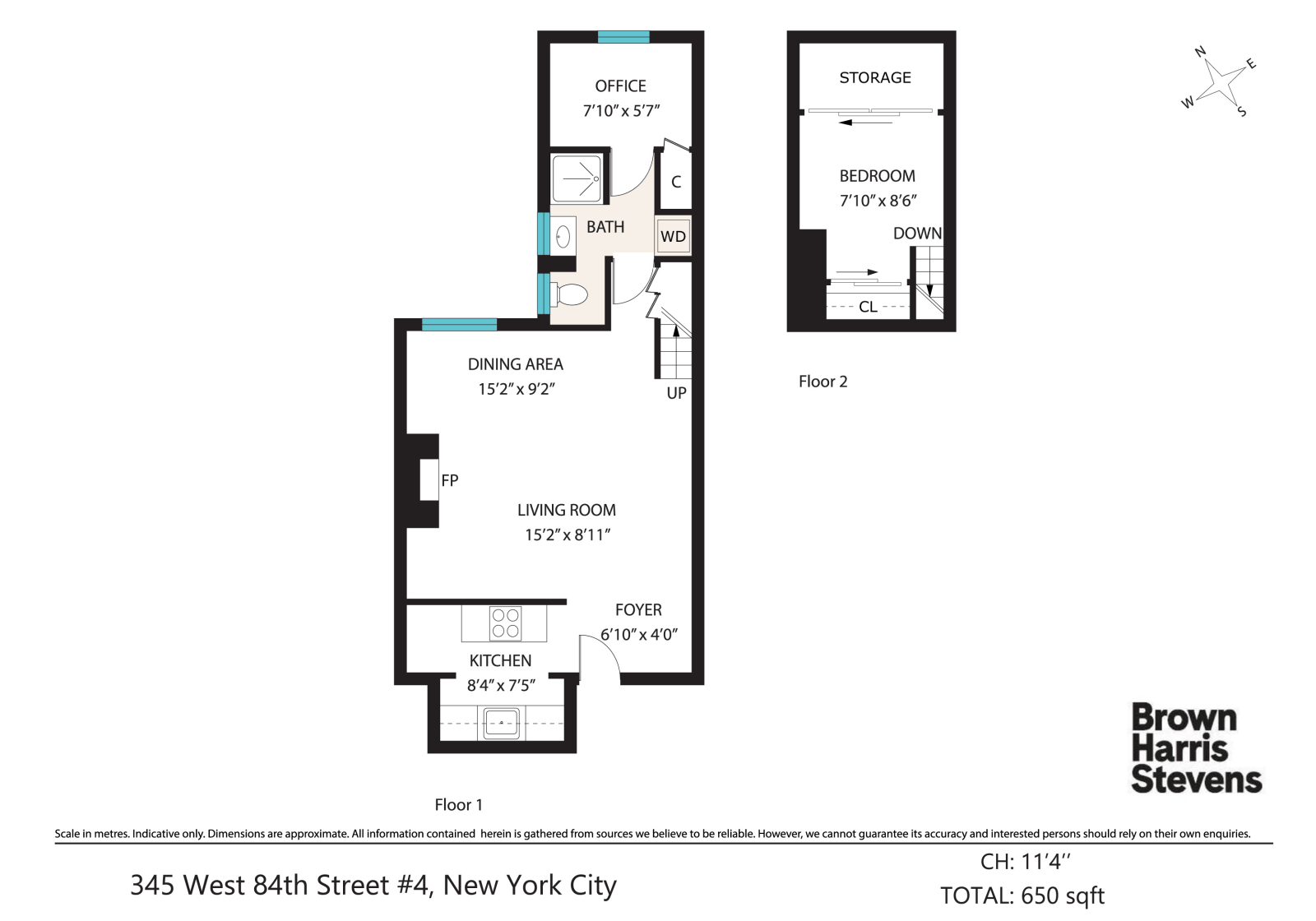 Floorplan for 345 West 84th Street, 4