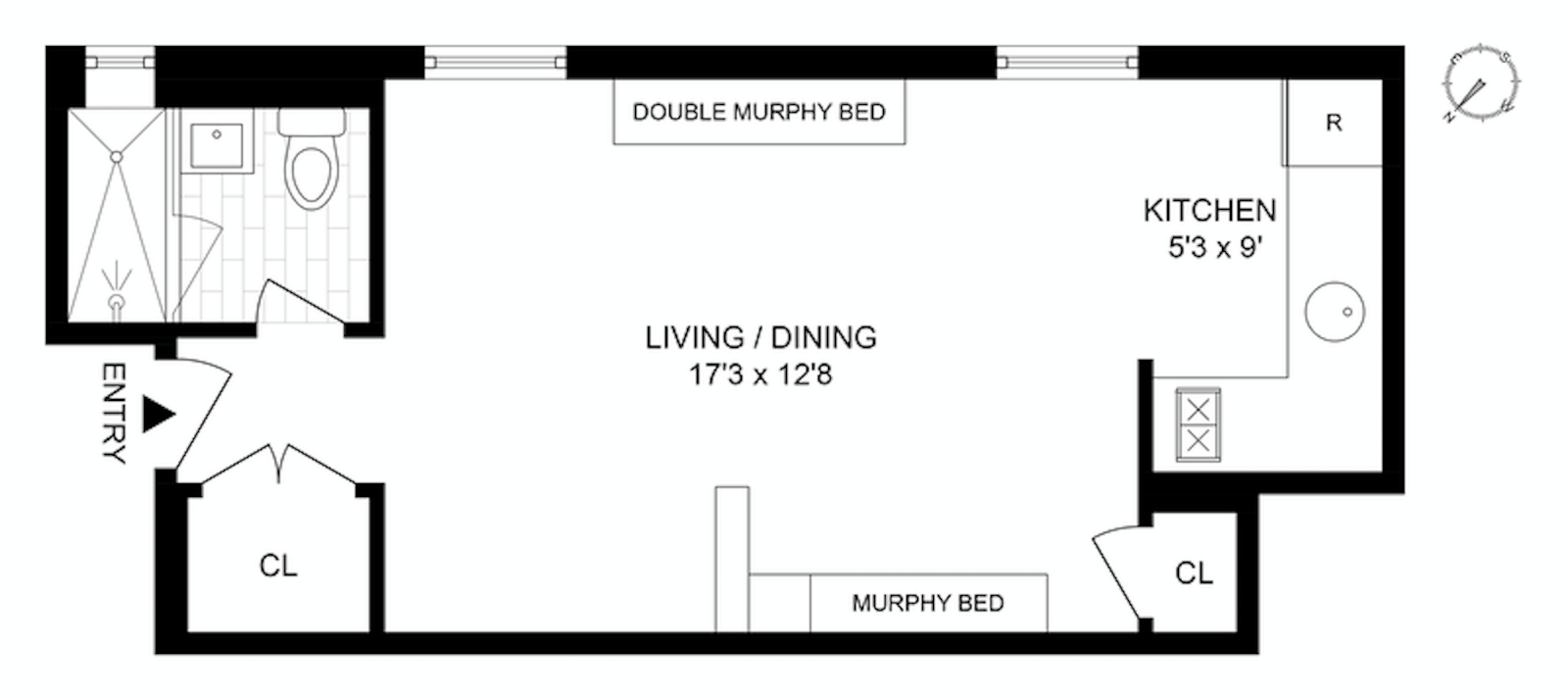 Floorplan for 320 West 84th Street, 6B