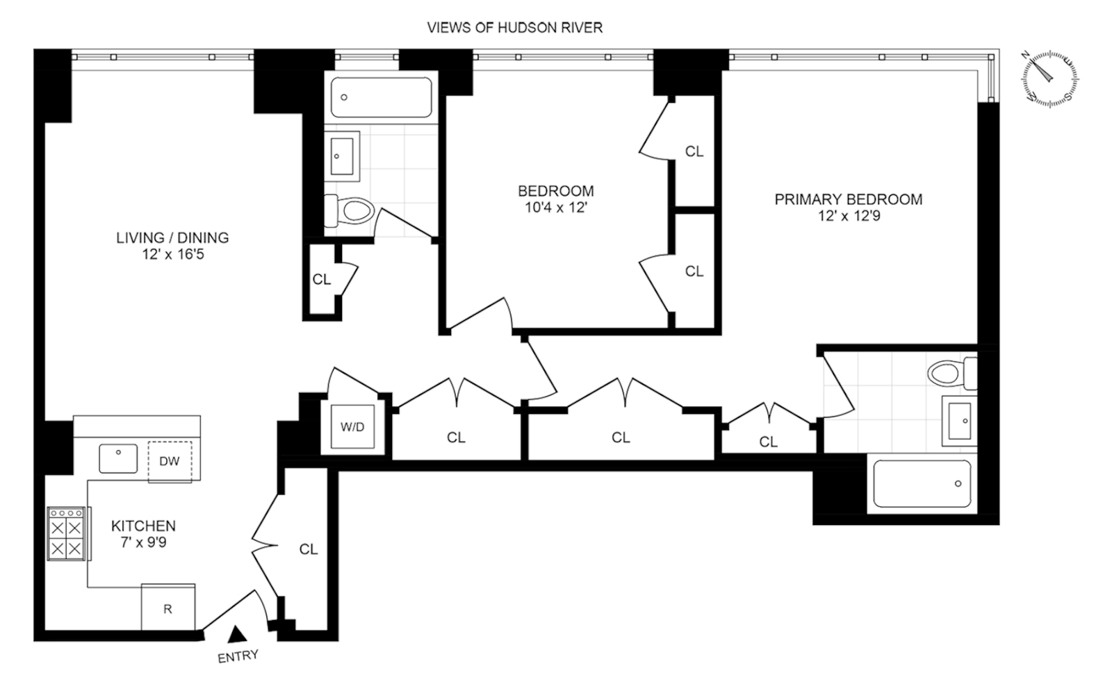 Floorplan for 635 West 42nd Street, 37D