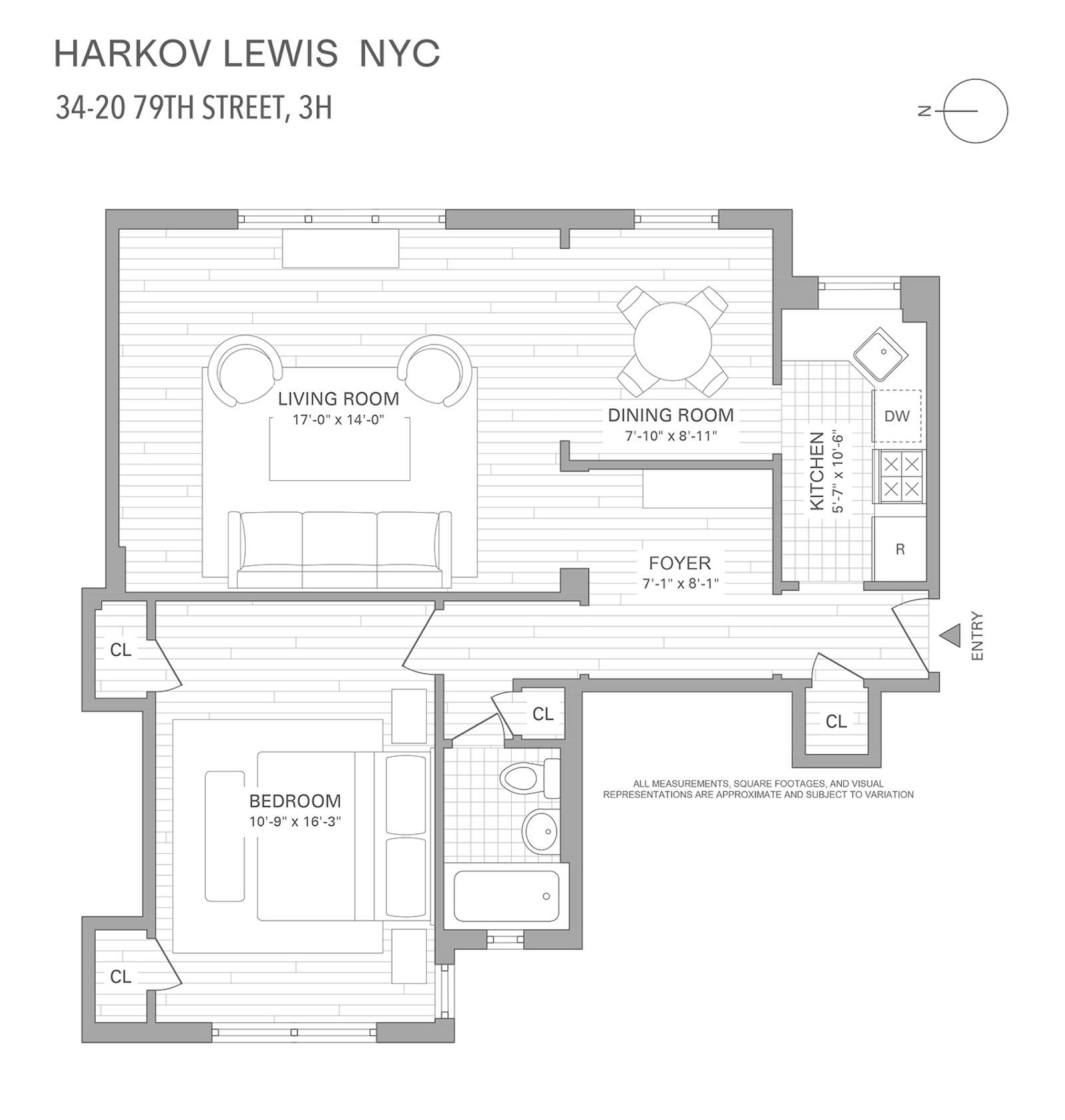 Floorplan for 34 -20 79th Street, 3H