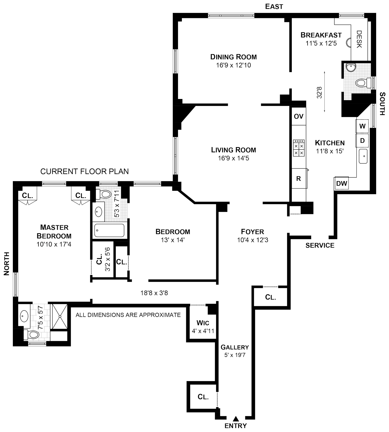 Floorplan for 180 Riverside Drive, 3E