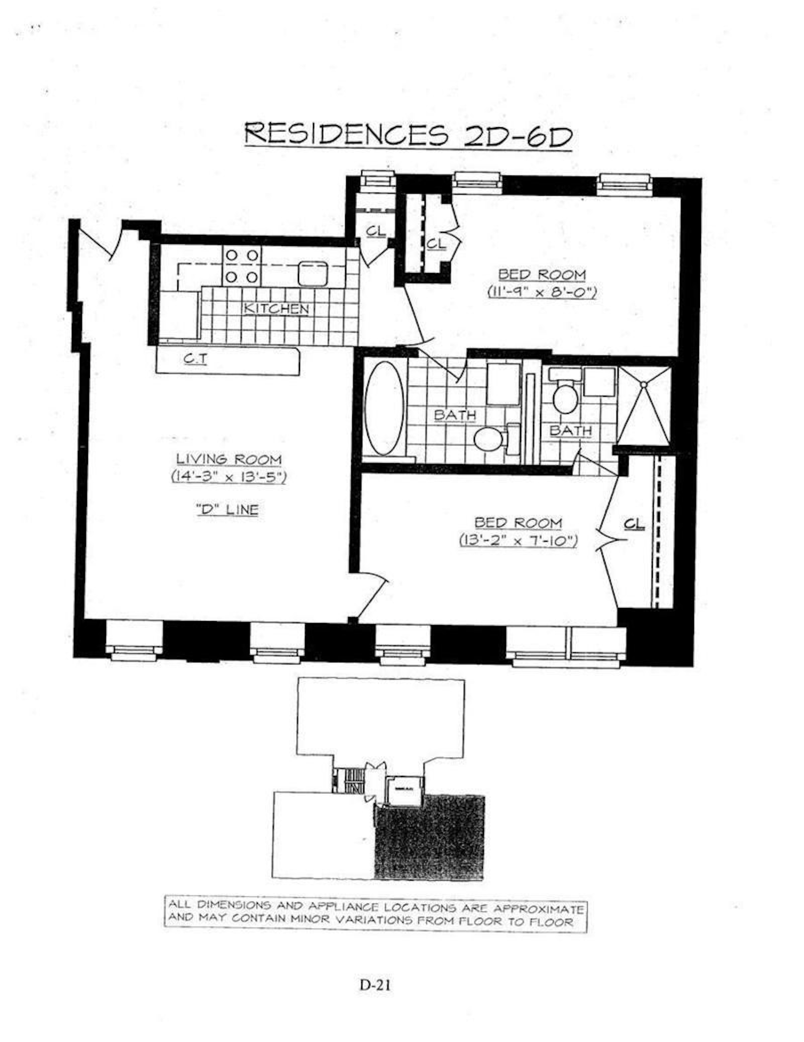 Floorplan for 220 West 111th Street, 2D