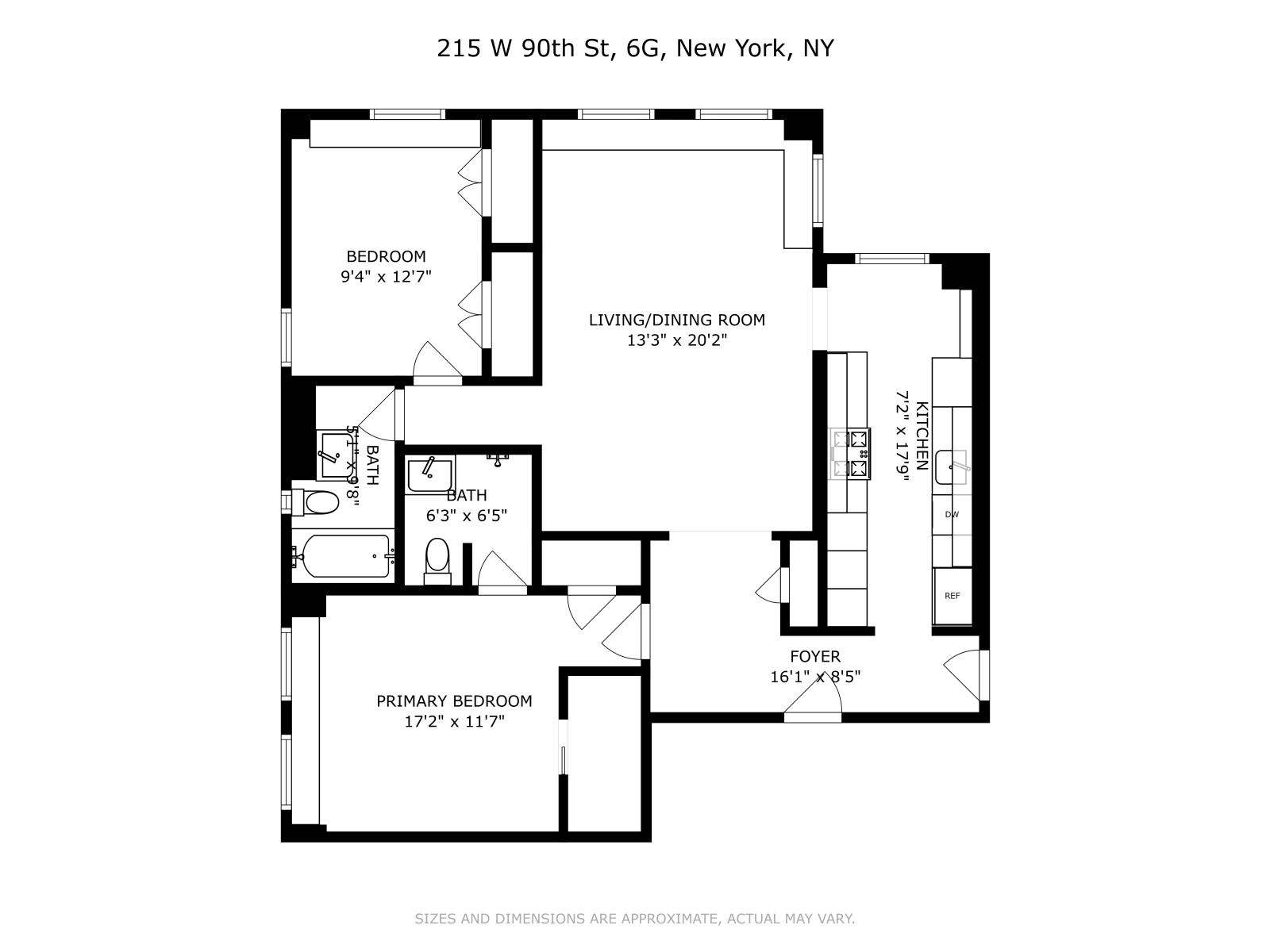 Floorplan for 215 West 90th Street, 6G