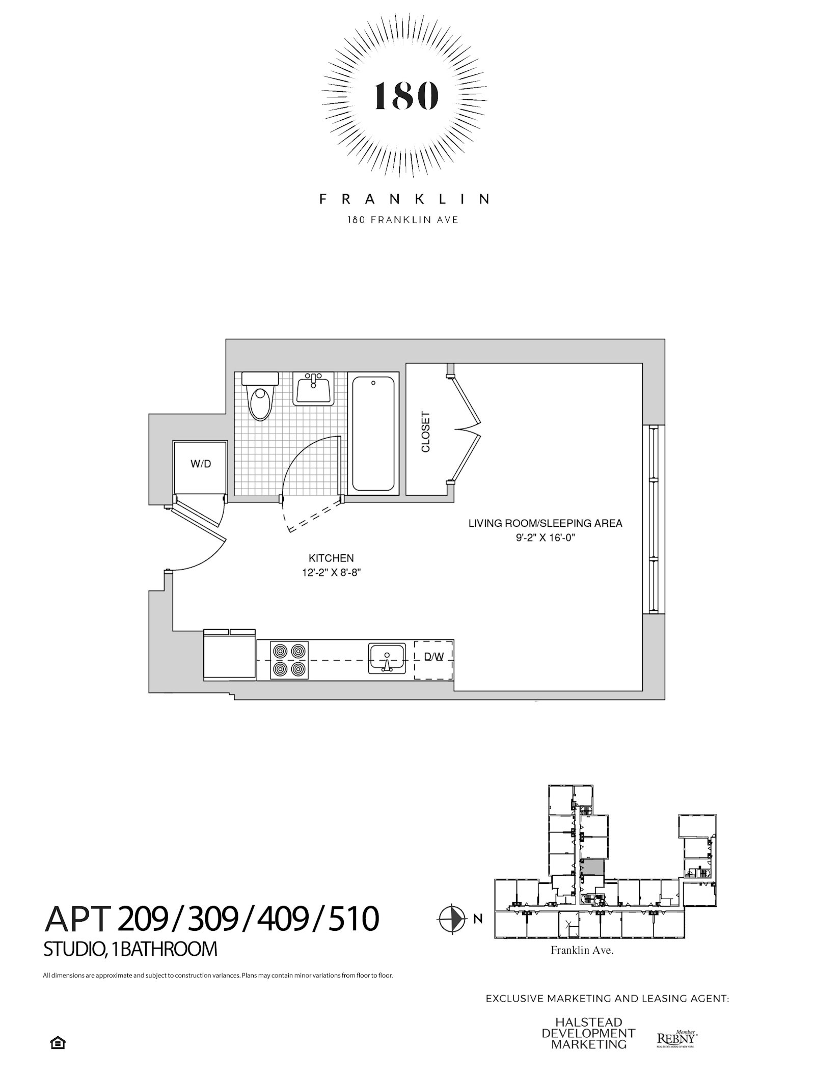 Floorplan for 180 Franklin Avenue, 409