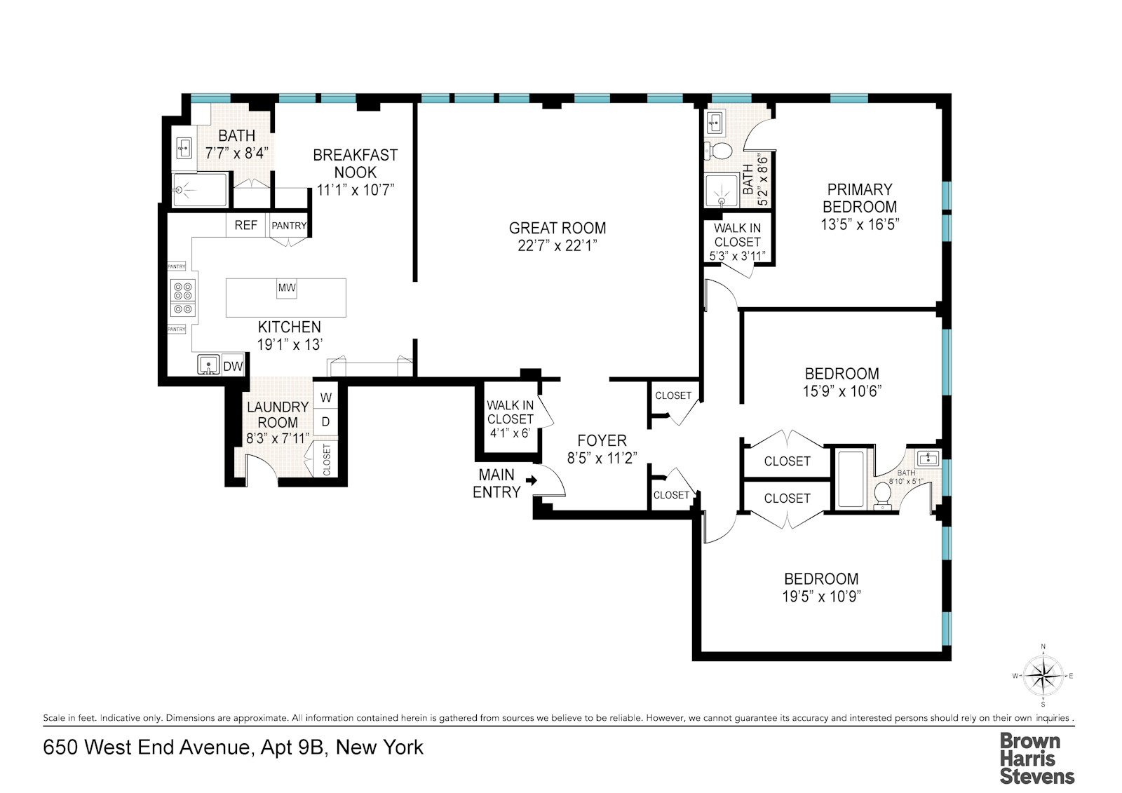 Floorplan for 650 West End Avenue, 9B