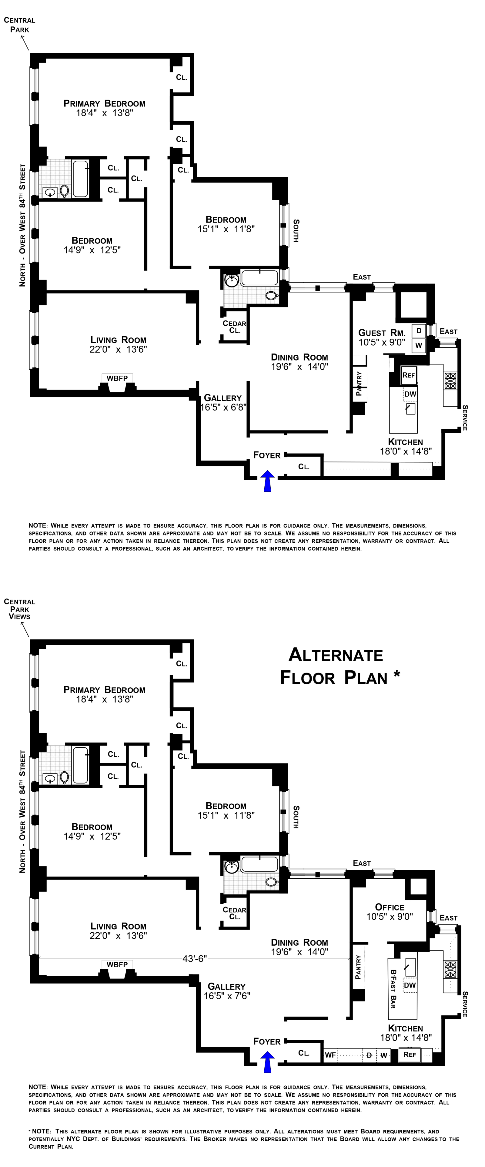 Floorplan for 239 Central Park West, 4D