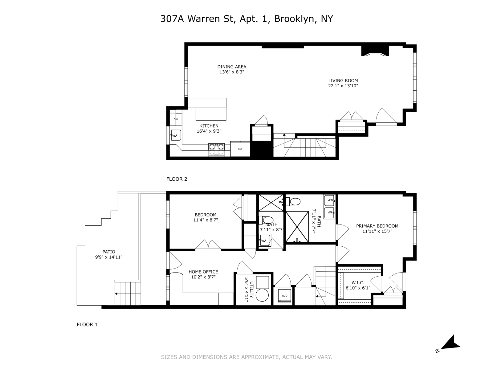 Floorplan for 307A Warren Street, 1