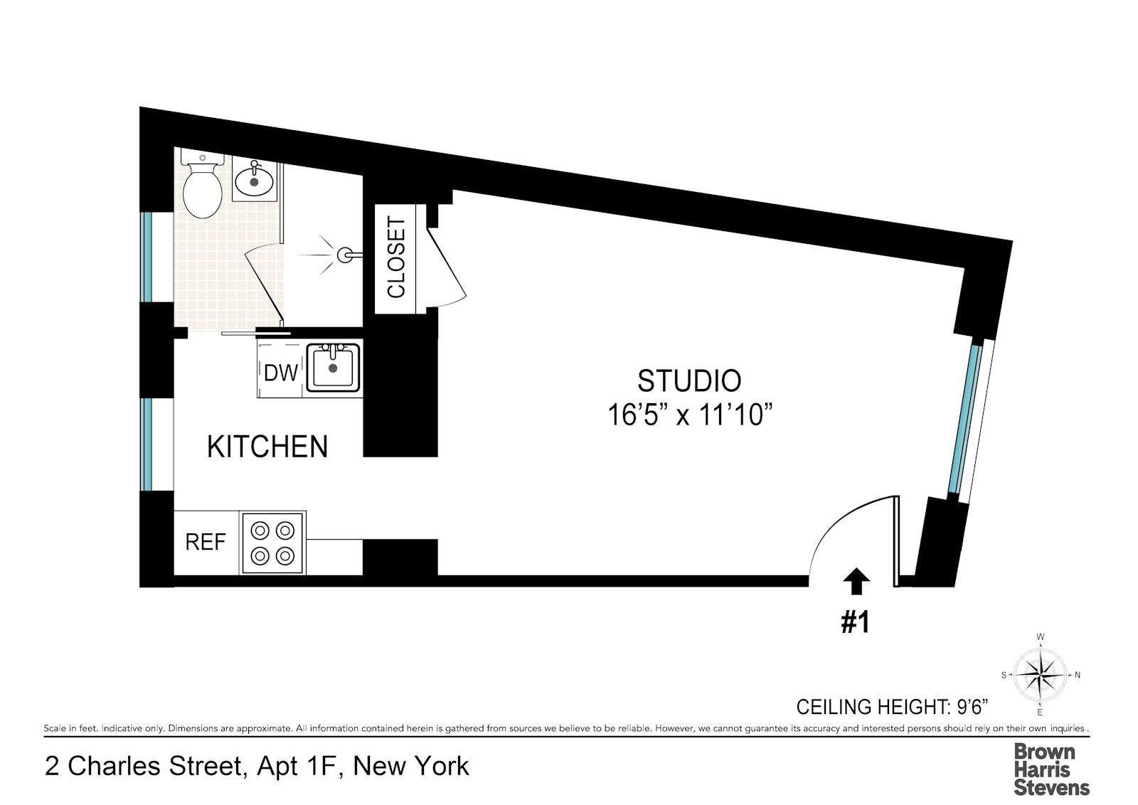 Floorplan for 2 Charles Street, 1F