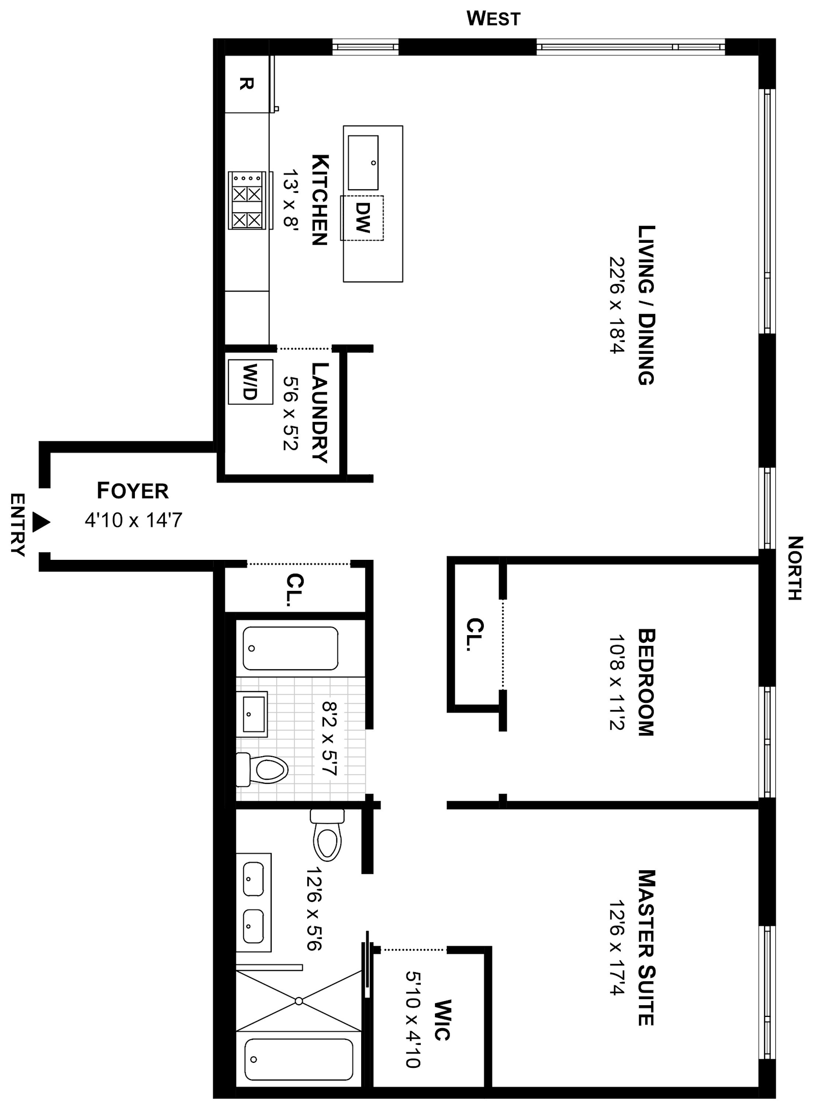 Floorplan for 345 West 14th Street, 8D