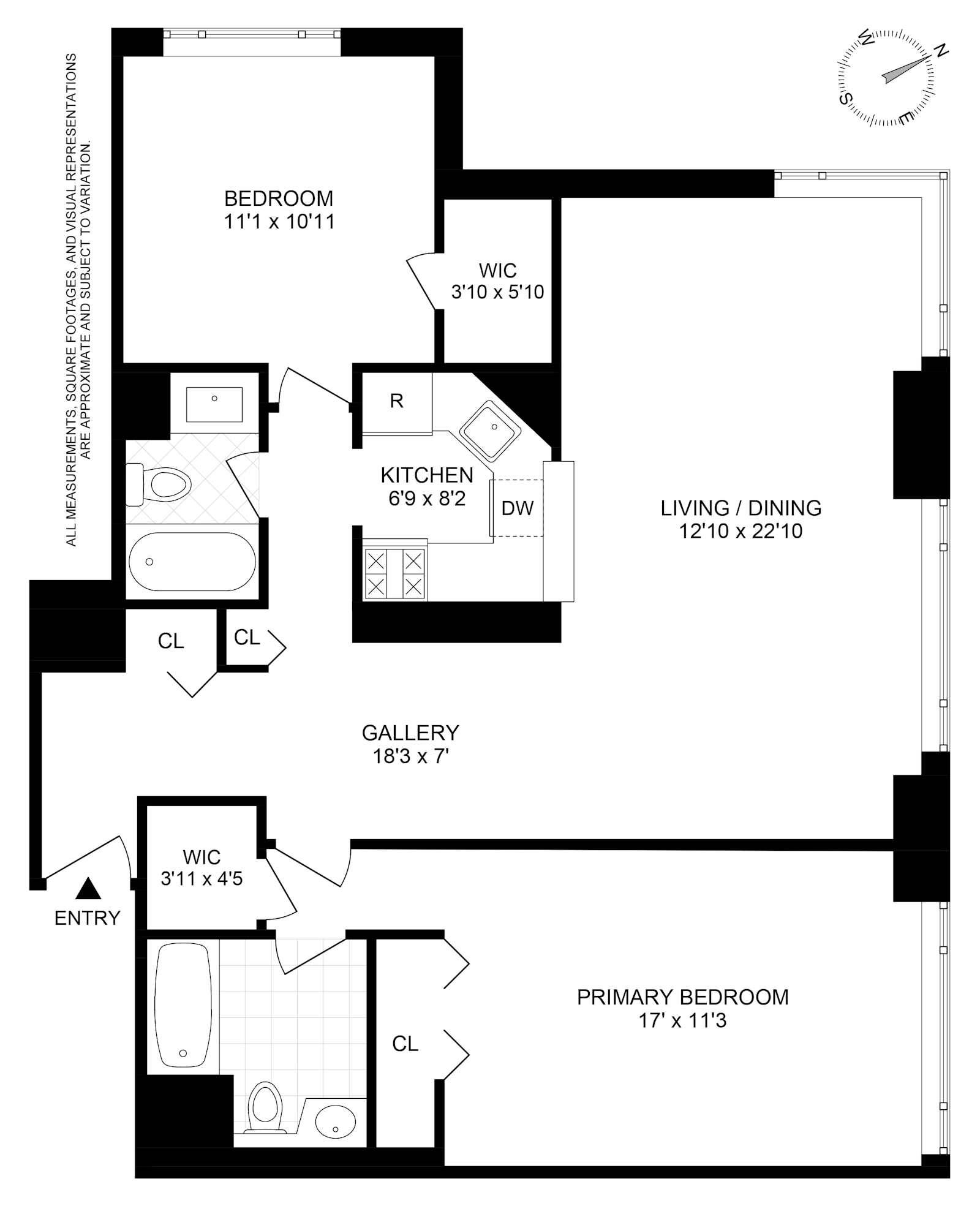Floorplan for 30 West 61st Street, 8D