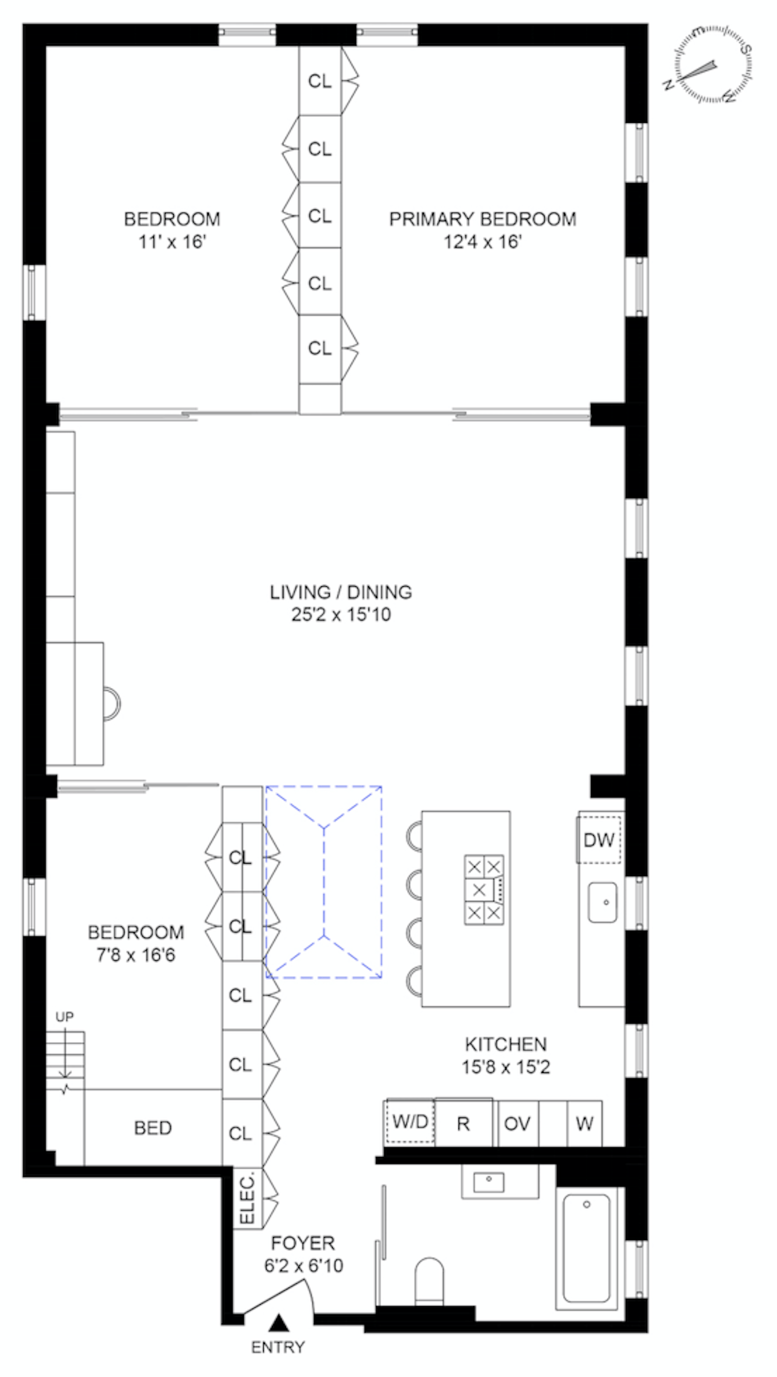 Floorplan for 135 Hudson Street, 6F