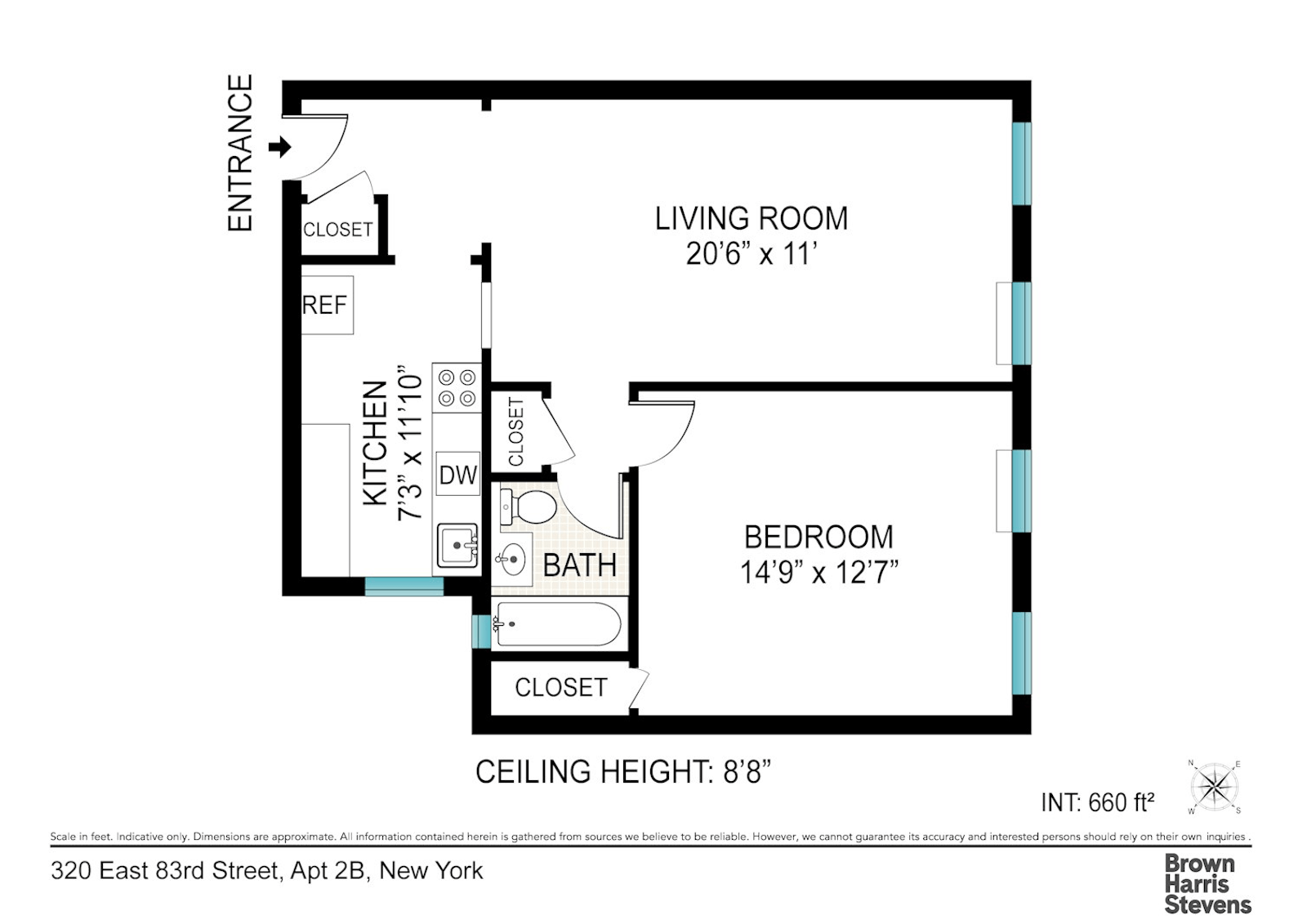 Floorplan for 320 East 83rd Street, 2B