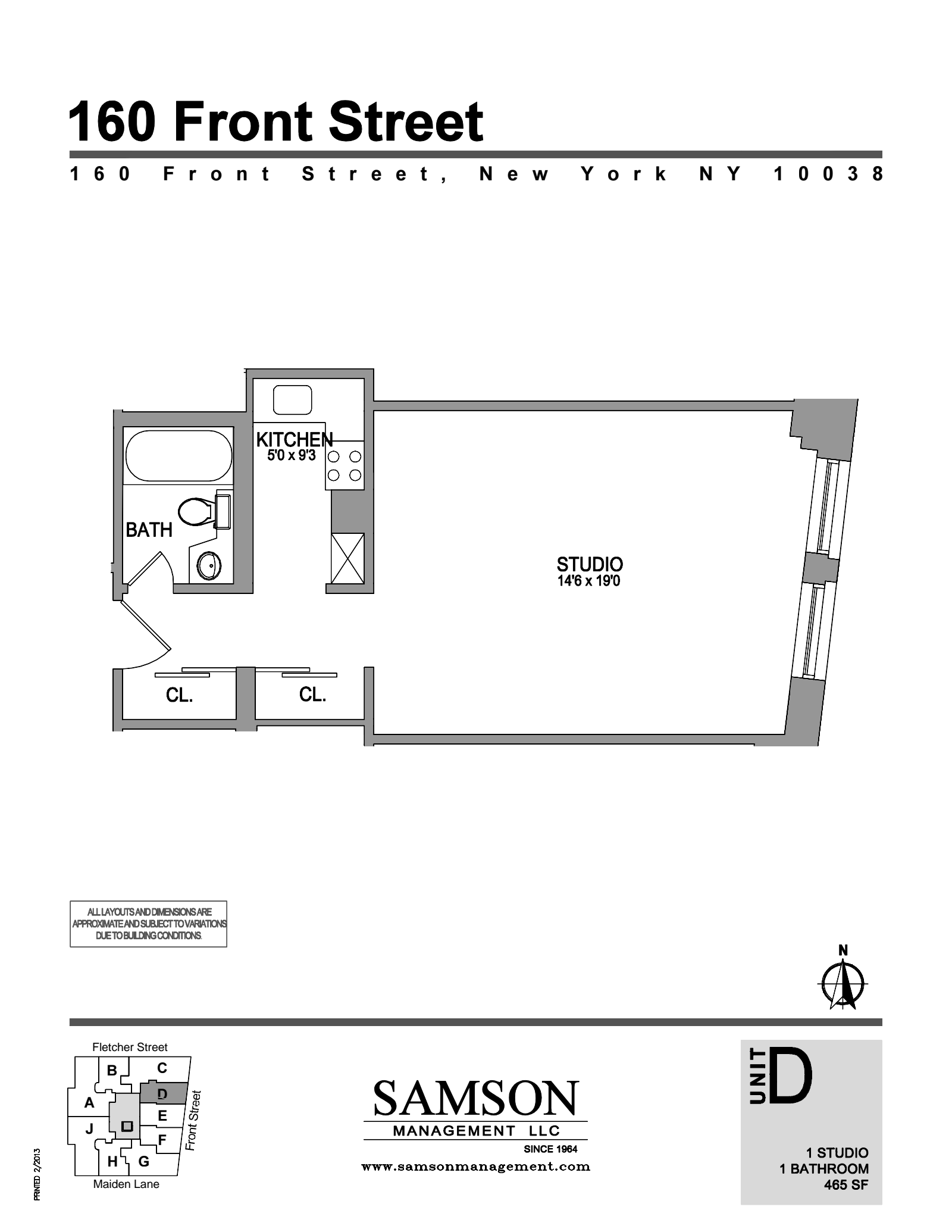 Floorplan for 160  Front Street, 5D