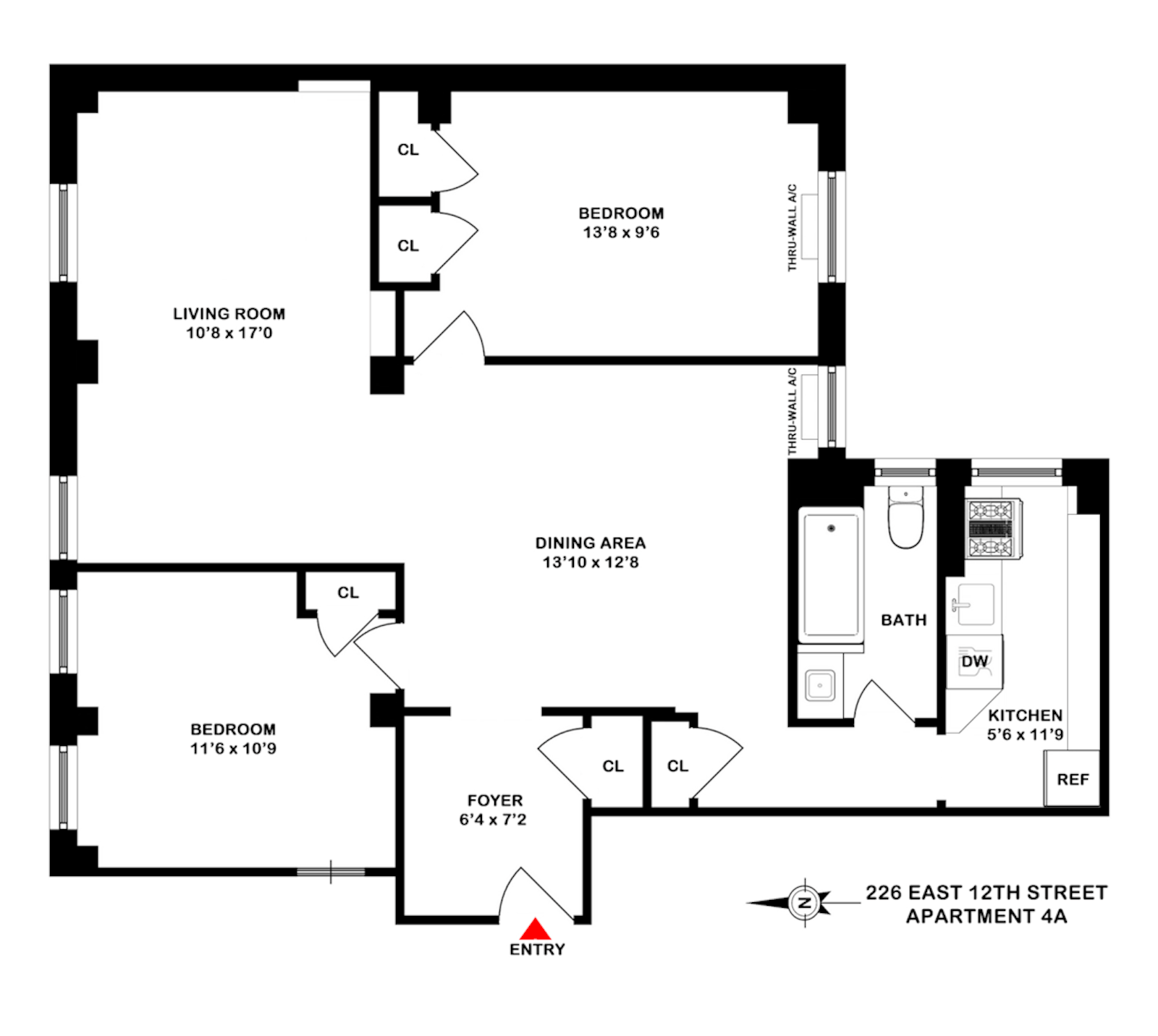 Floorplan for 226 East 12th Street, 4A