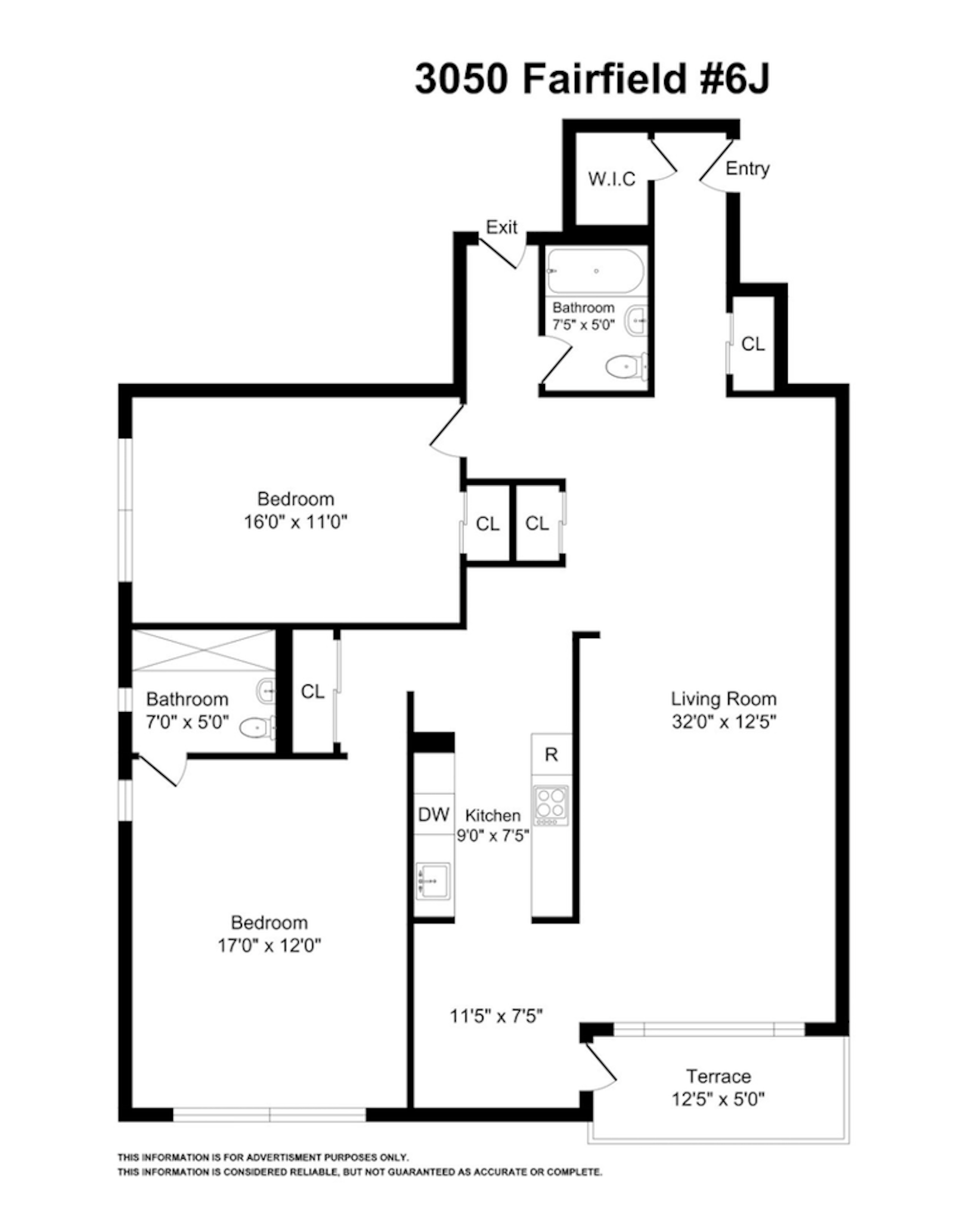 Floorplan for 3050 Fairfield Avenue, 6J