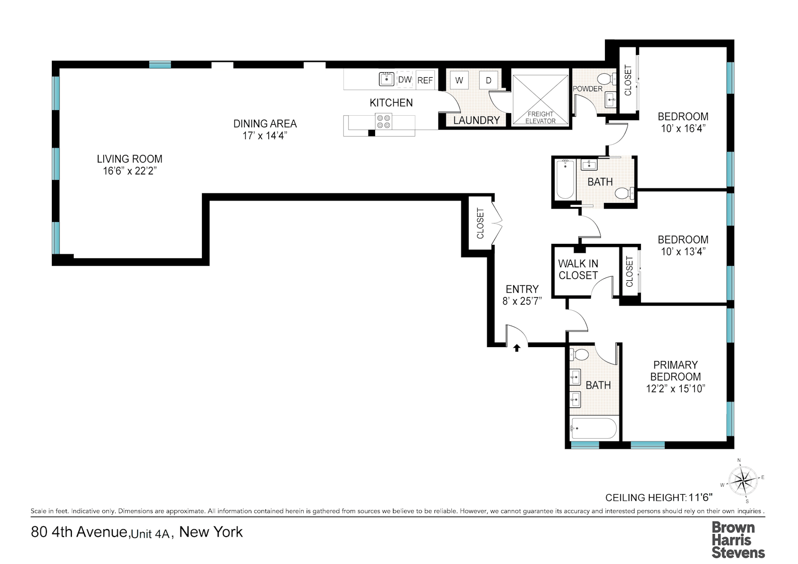 Floorplan for 80 Fourth Avenue, 4A