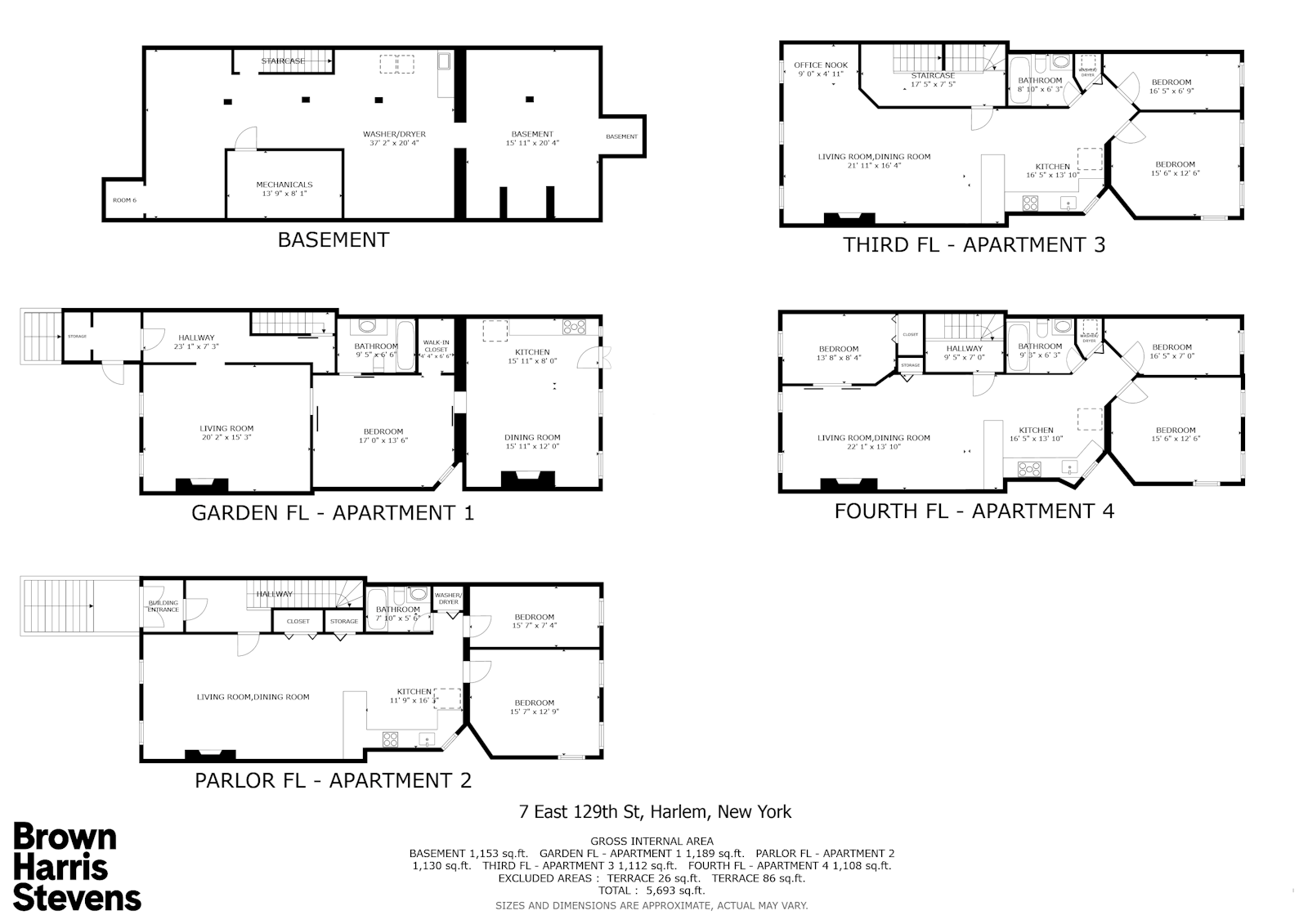 Floorplan for 7 East 129th Street