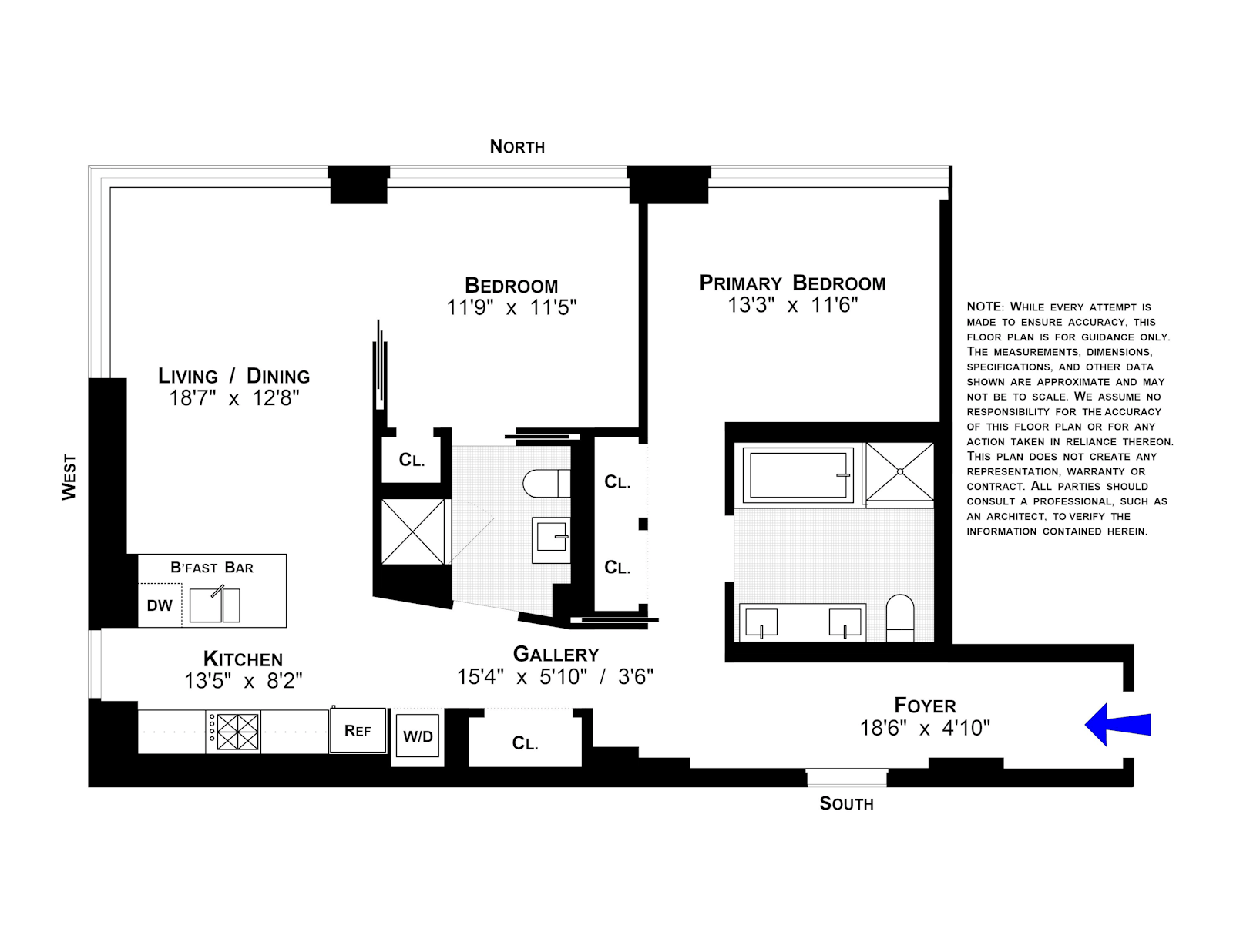 Floorplan for 123 Third Avenue, 4A