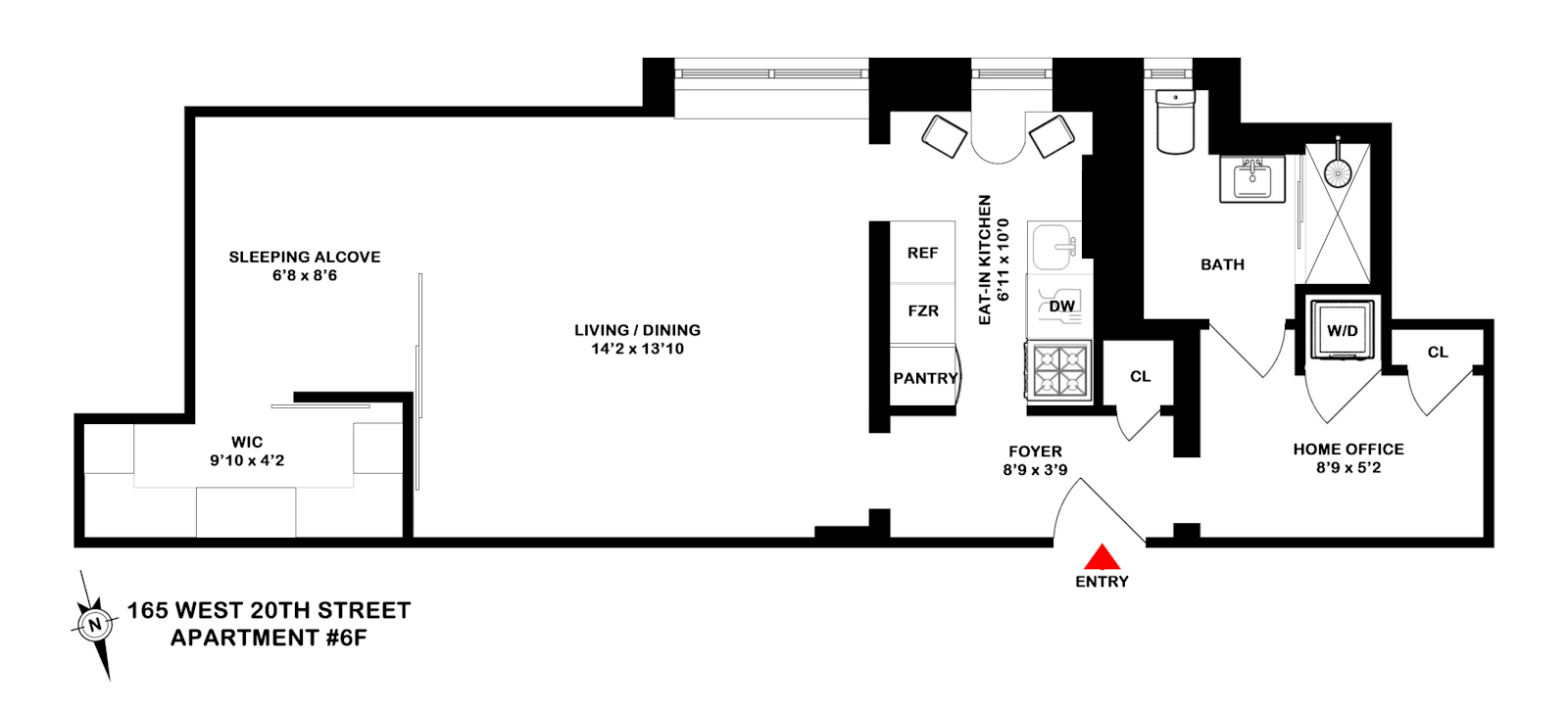 Floorplan for 165 West 20th Street, 6F