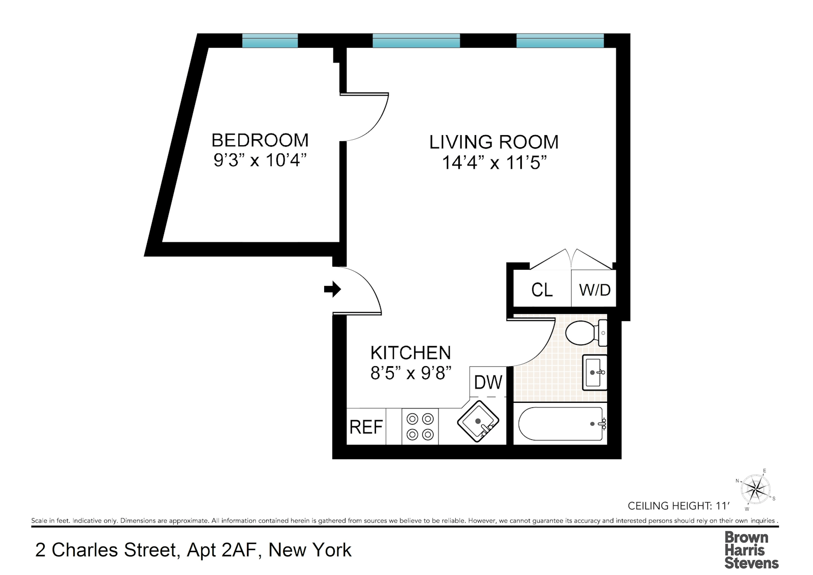 Floorplan for 2 Charles Street, 2AF