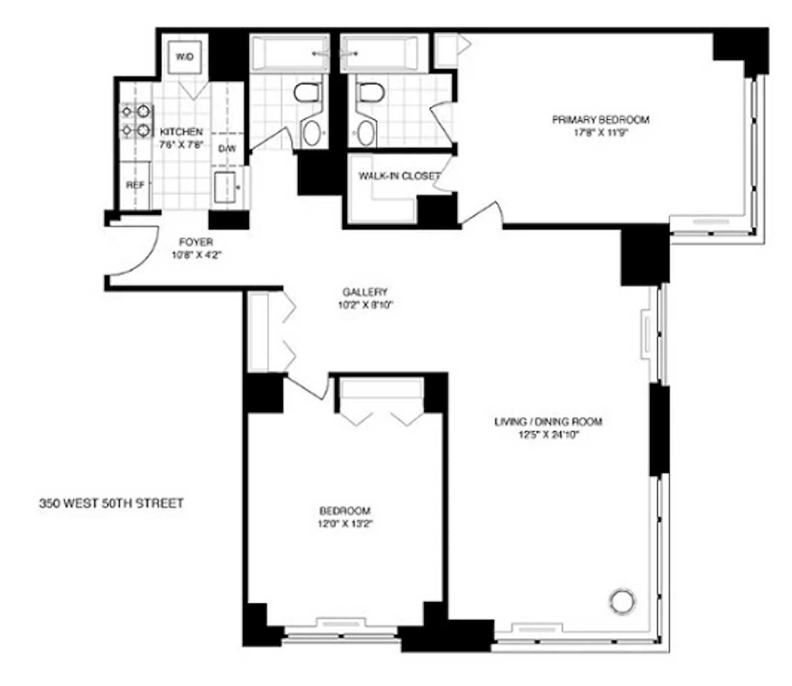 Floorplan for 350 West 50th Street