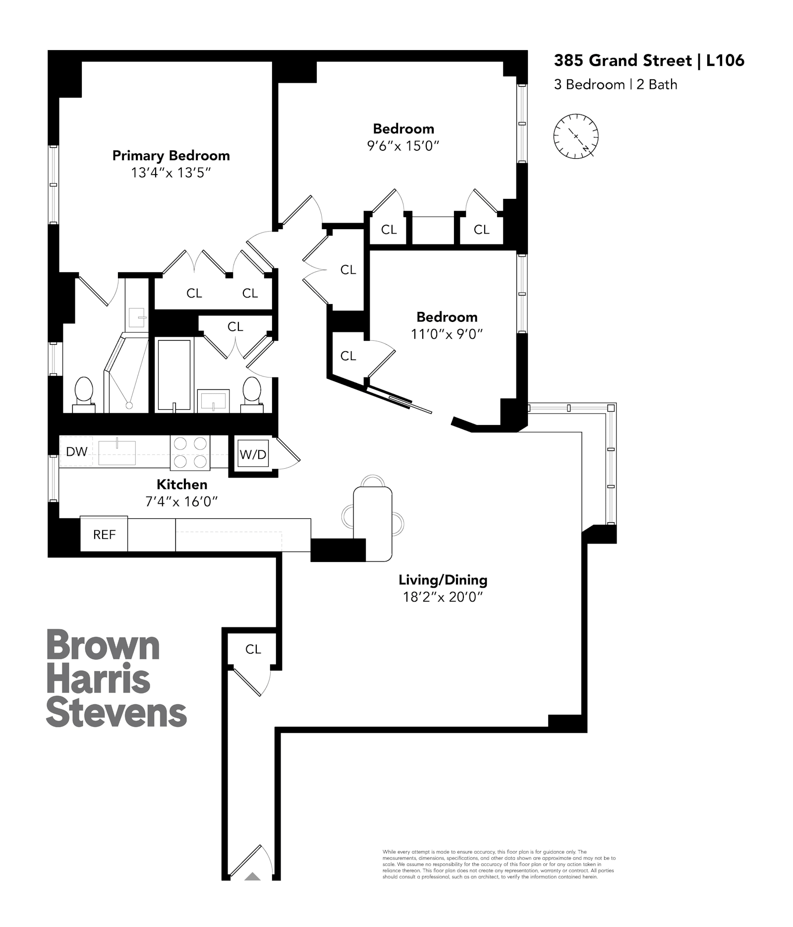 Floorplan for 385 Grand Street, L106