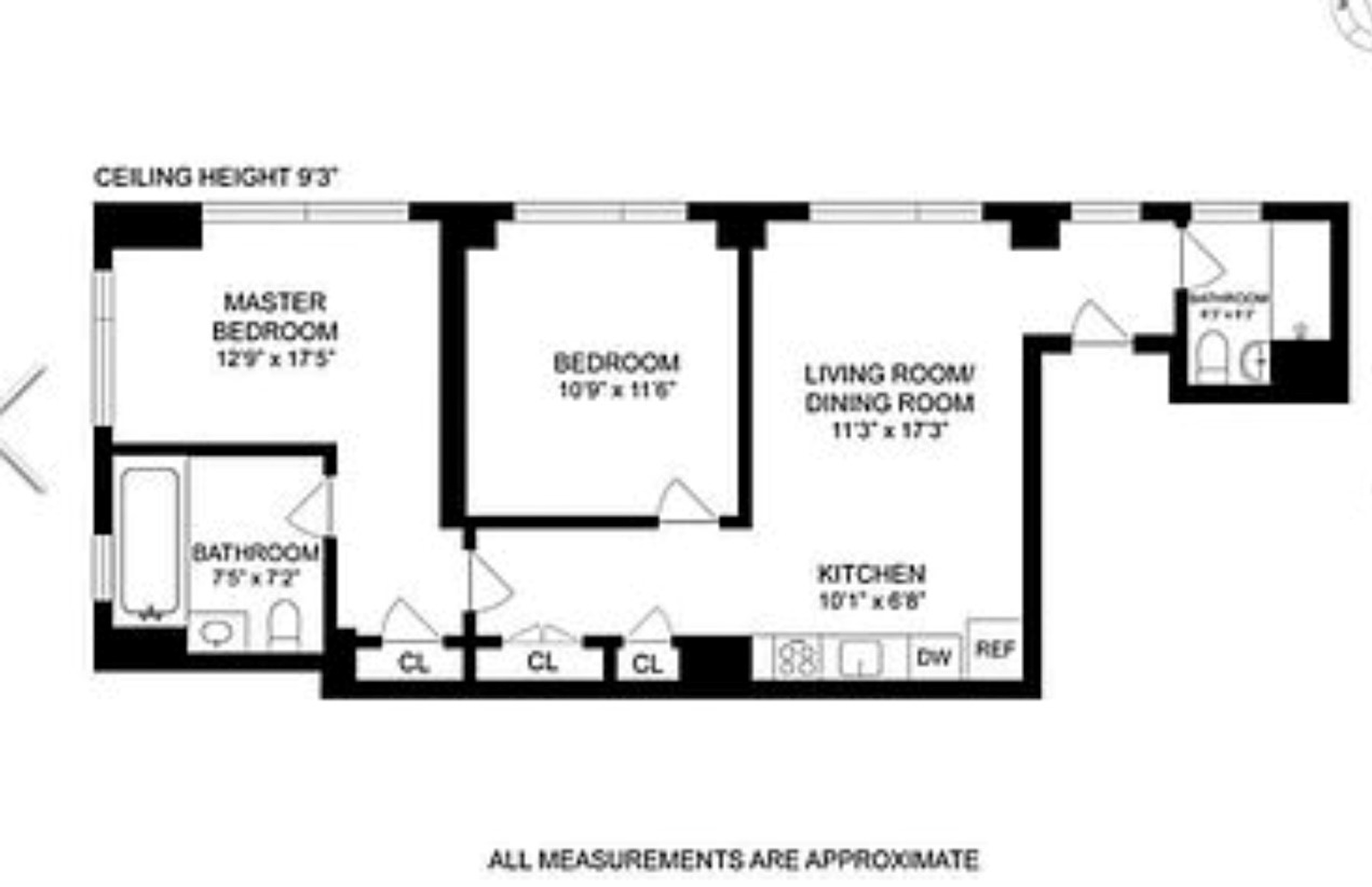 Floorplan for 401 West 33rd Street, 4B
