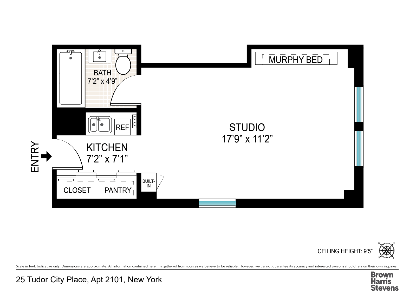 Floorplan for 25 Tudor City Place, 2101