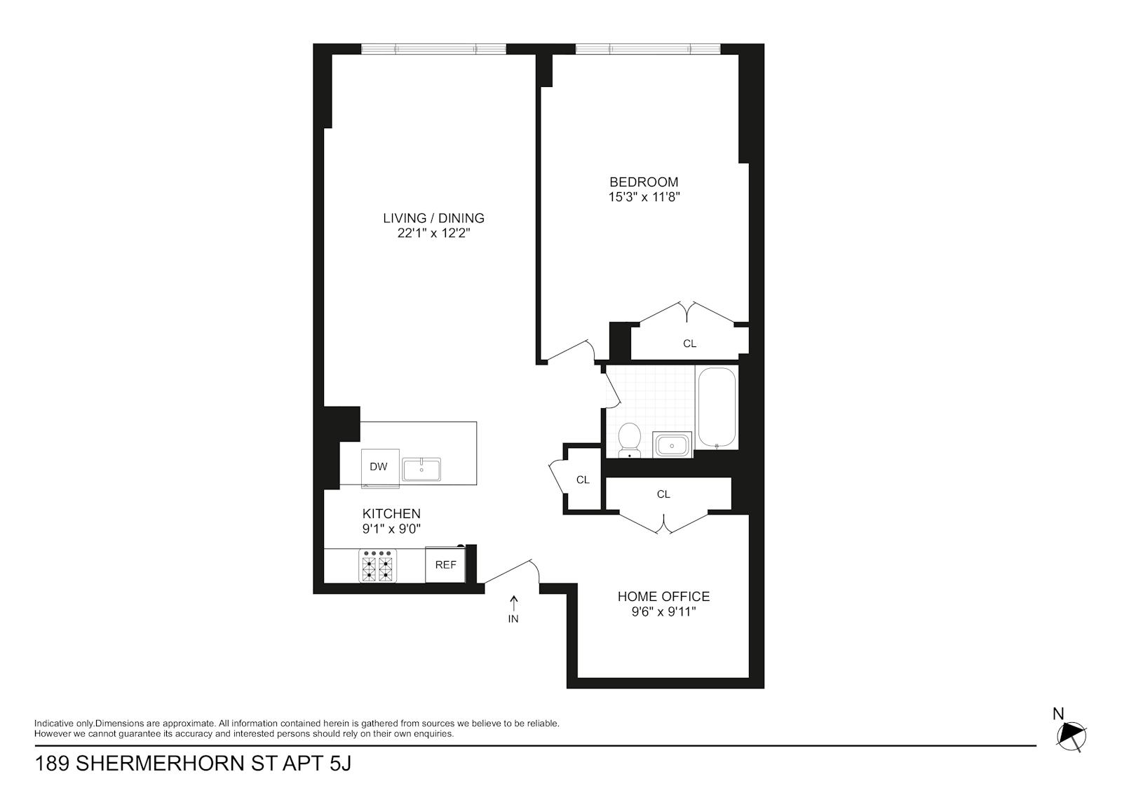 Floorplan for 189 Schermerhorn Street, 5J