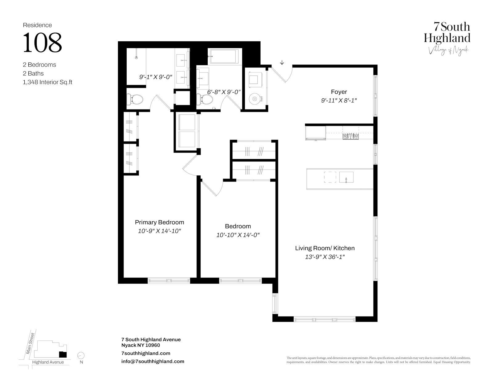 Floorplan for 7 South Highland Avenue, 108