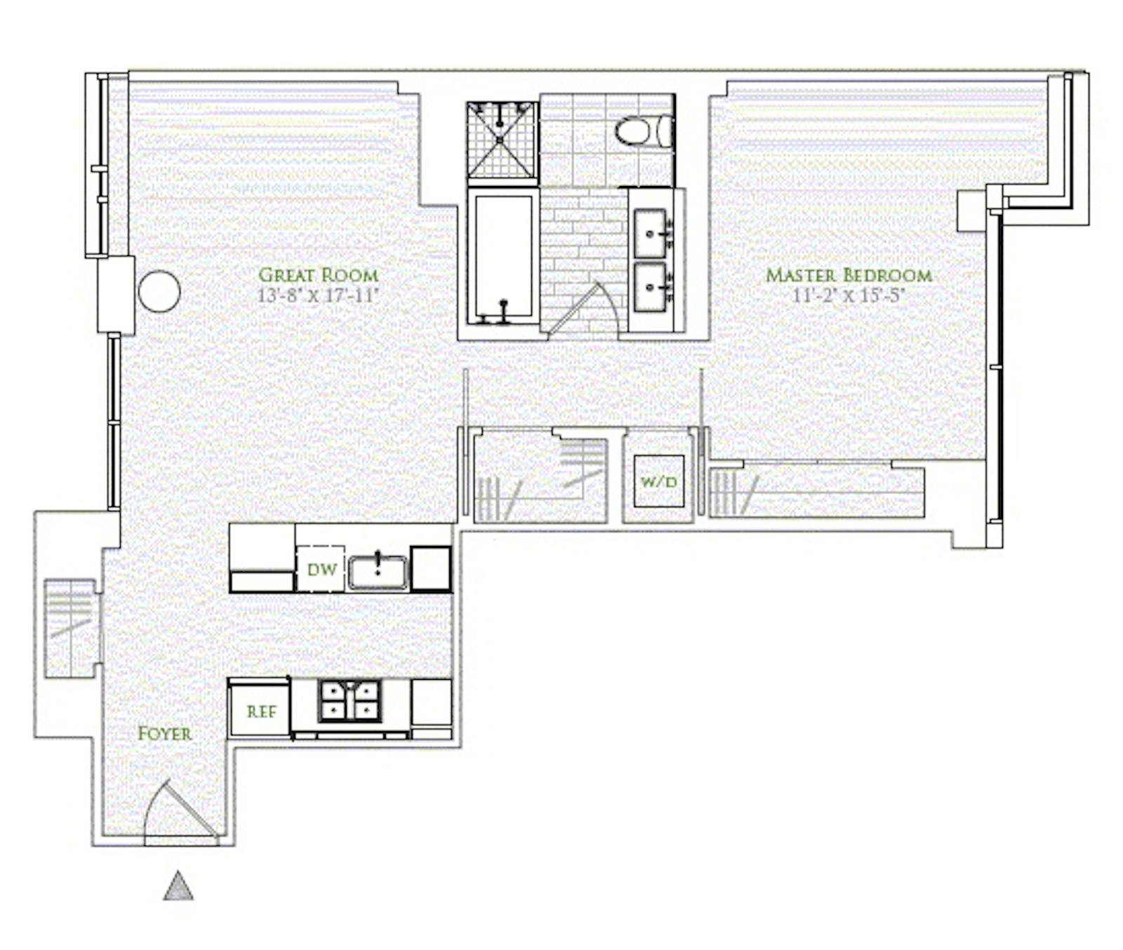 Floorplan for 2 River Terrace, 12B