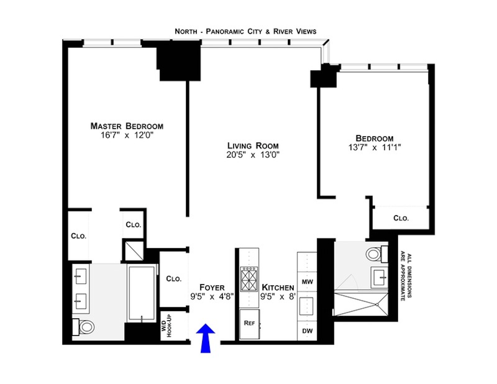 Floorplan for 350 West 42nd Street, 41C