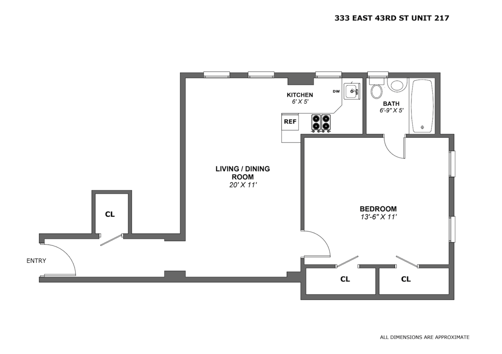 Floorplan for 333 East 43rd Street, 917