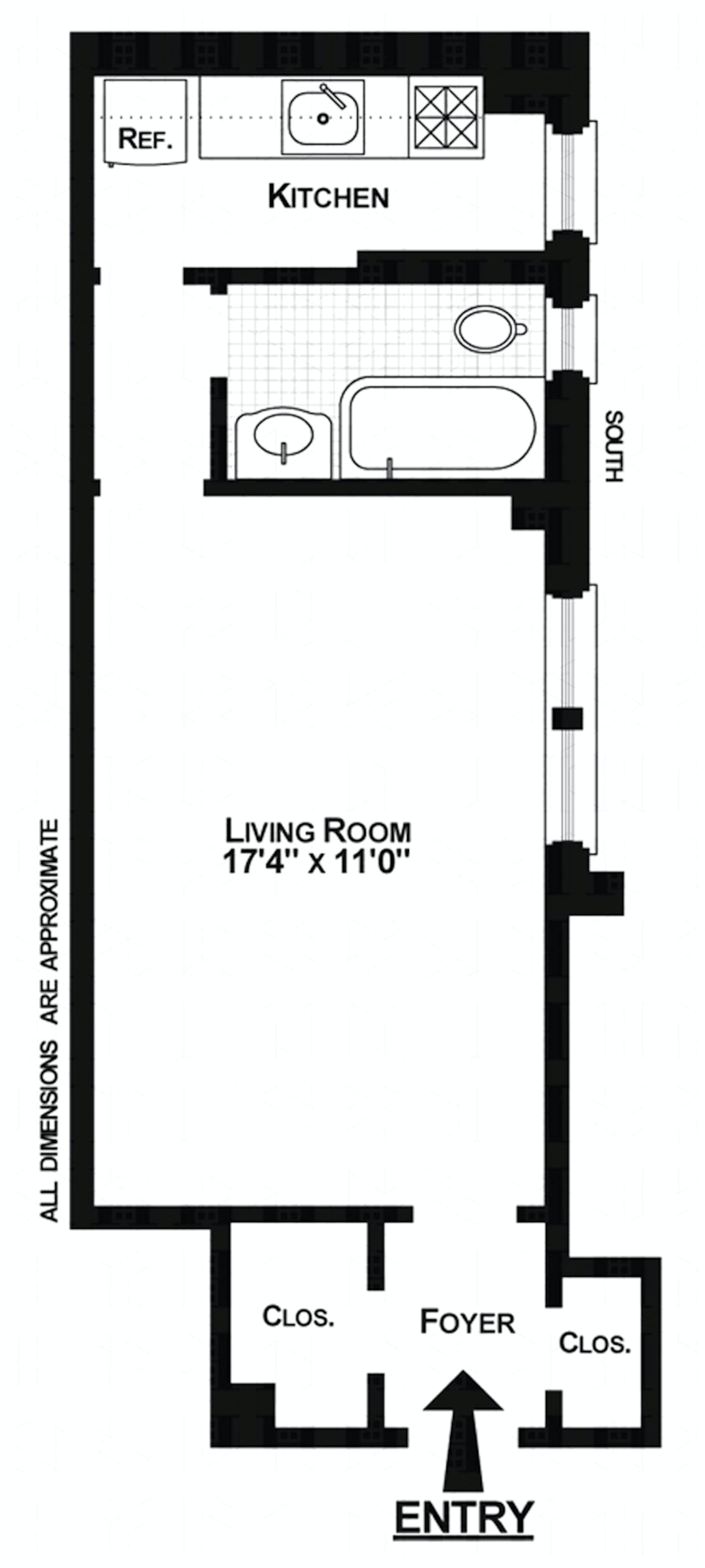 Floorplan for 321 East 54th Street, 4E