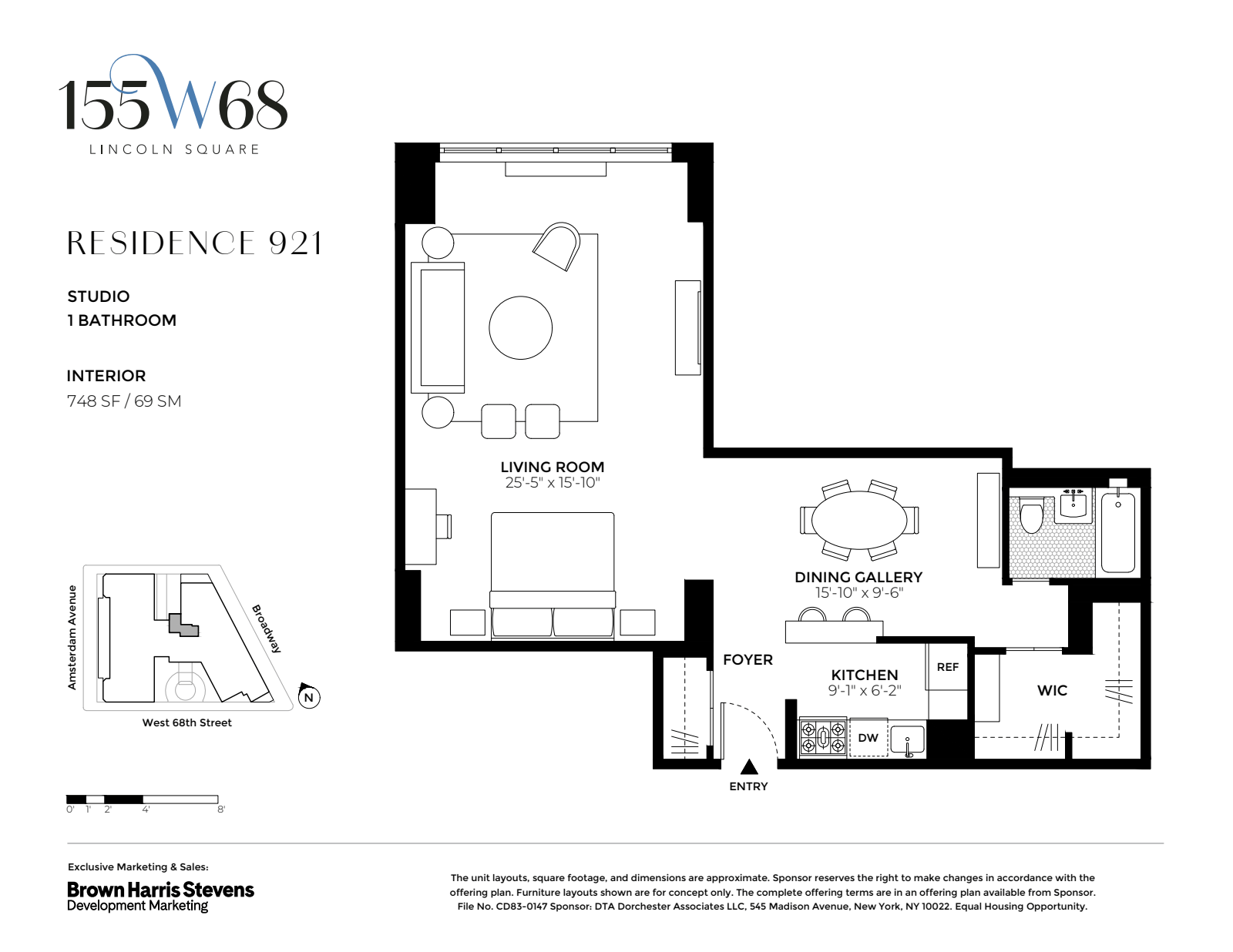 Floorplan for 155 West 68th Street, 921