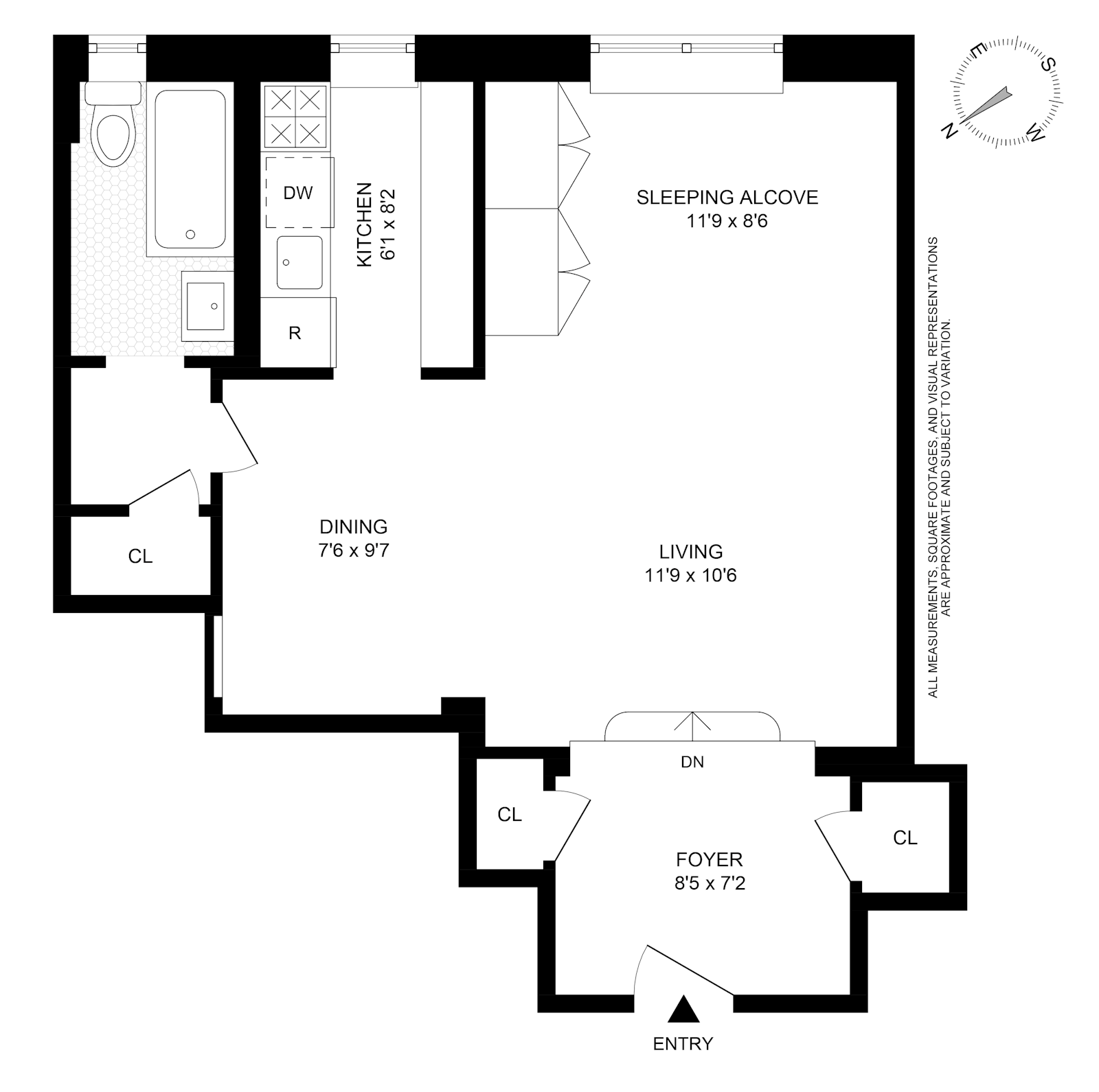 Floorplan for 300 West 72nd Street, 6E