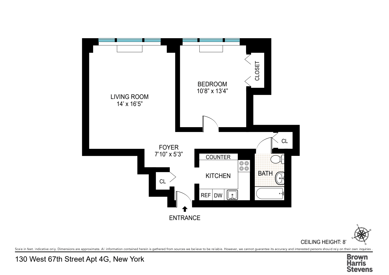 Floorplan for 130 West 67th Street, 4G