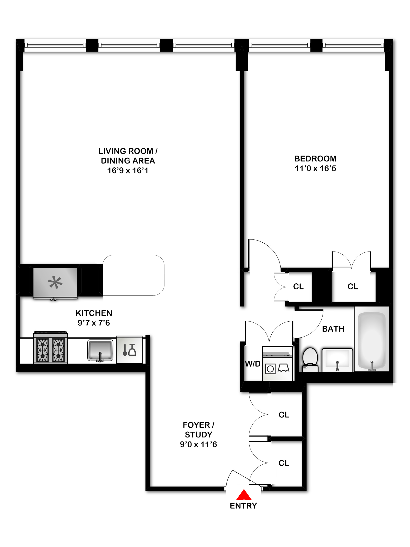 Floorplan for 300 East 33rd Street, 18P