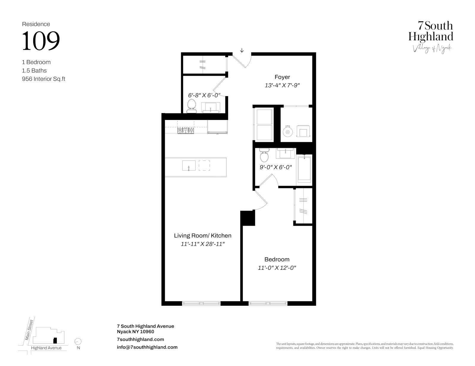 Floorplan for 7 South Highland Avenue, 109