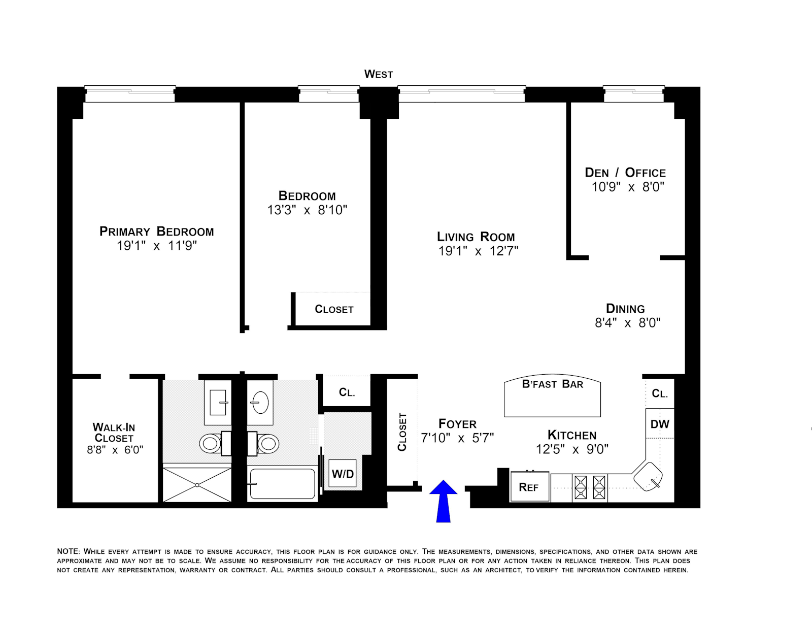 Floorplan for 100 West 89th Street, 2B